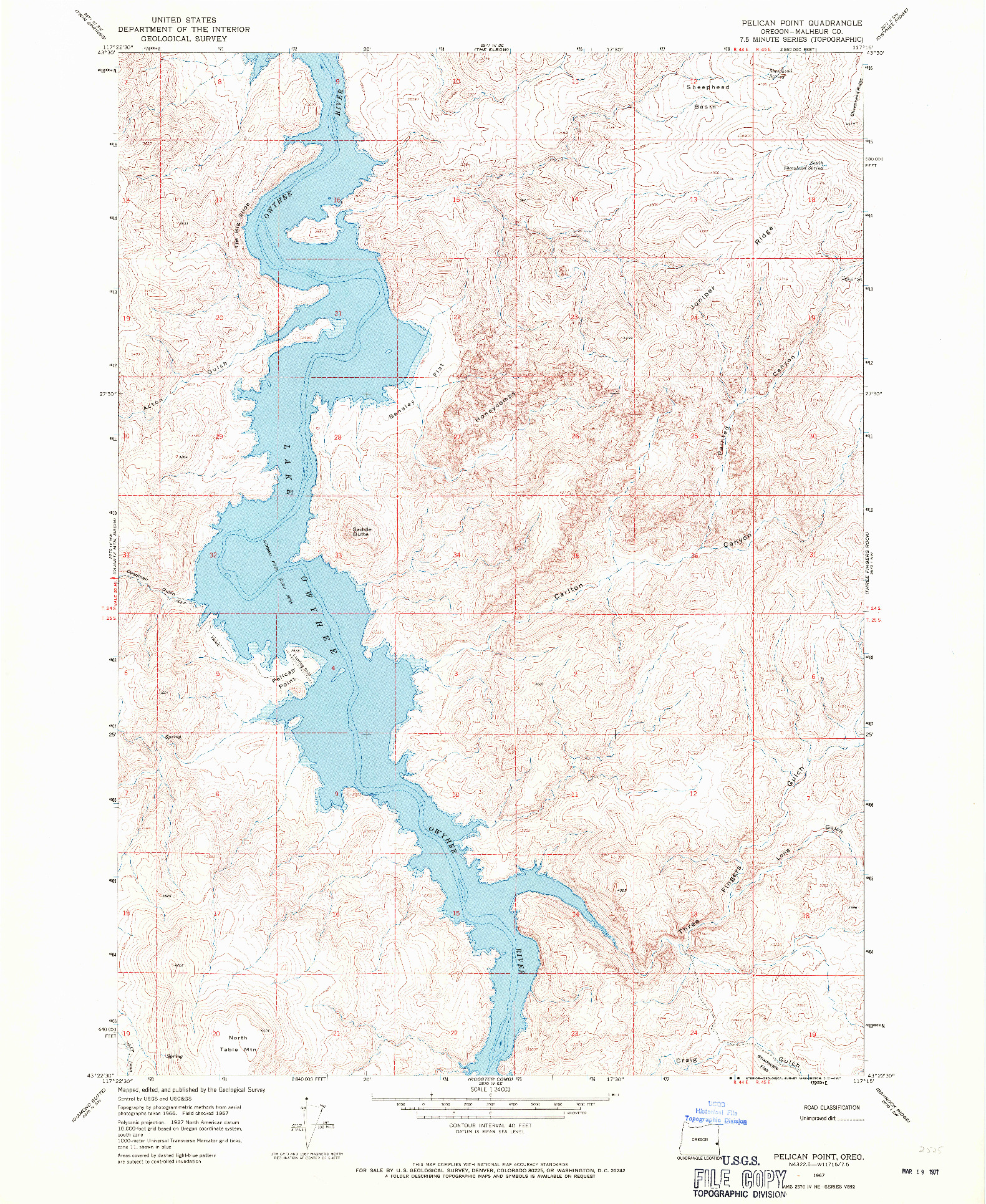 USGS 1:24000-SCALE QUADRANGLE FOR PELICAN POINT, OR 1967