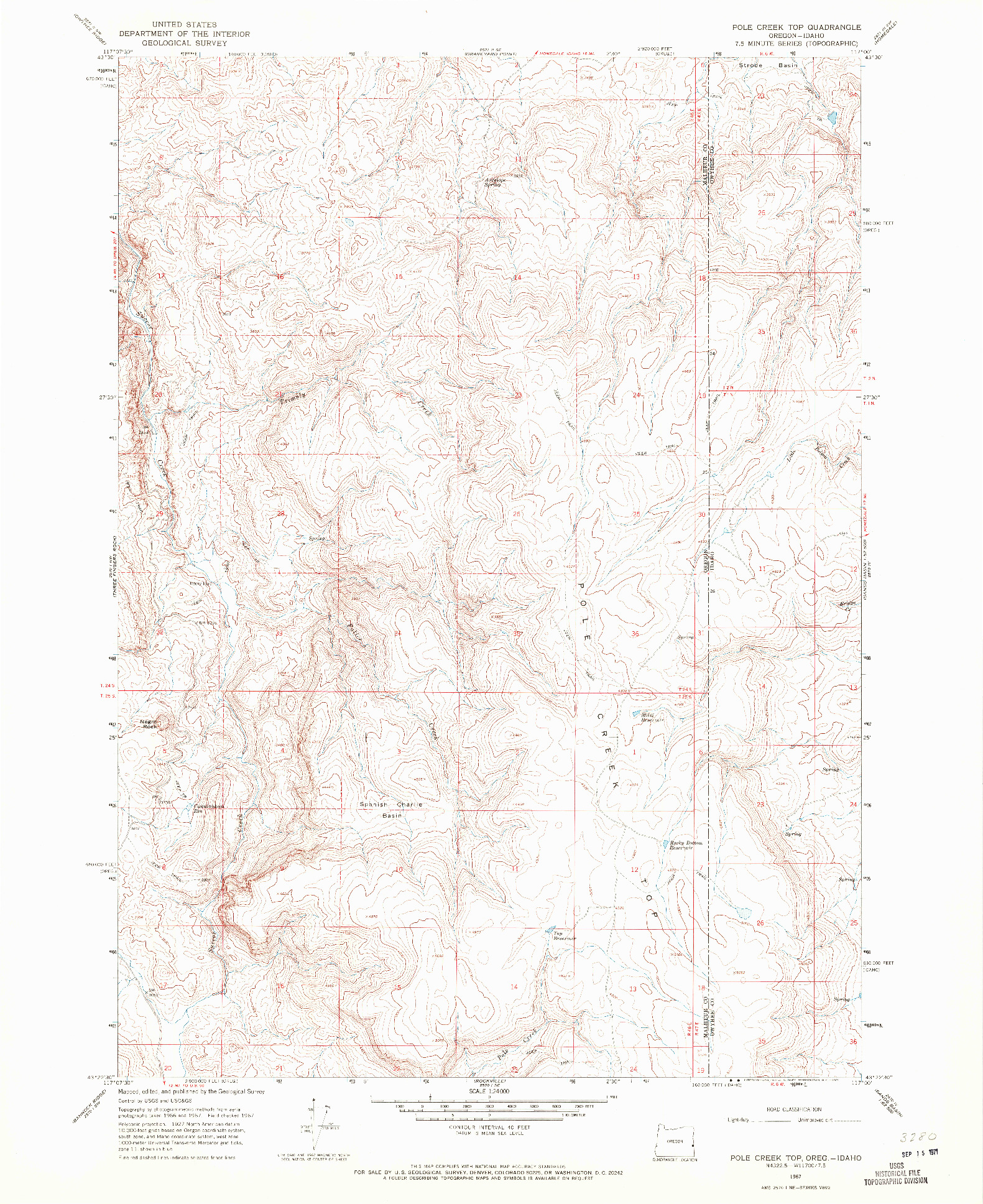 USGS 1:24000-SCALE QUADRANGLE FOR POLE CREEK TOP, OR 1967