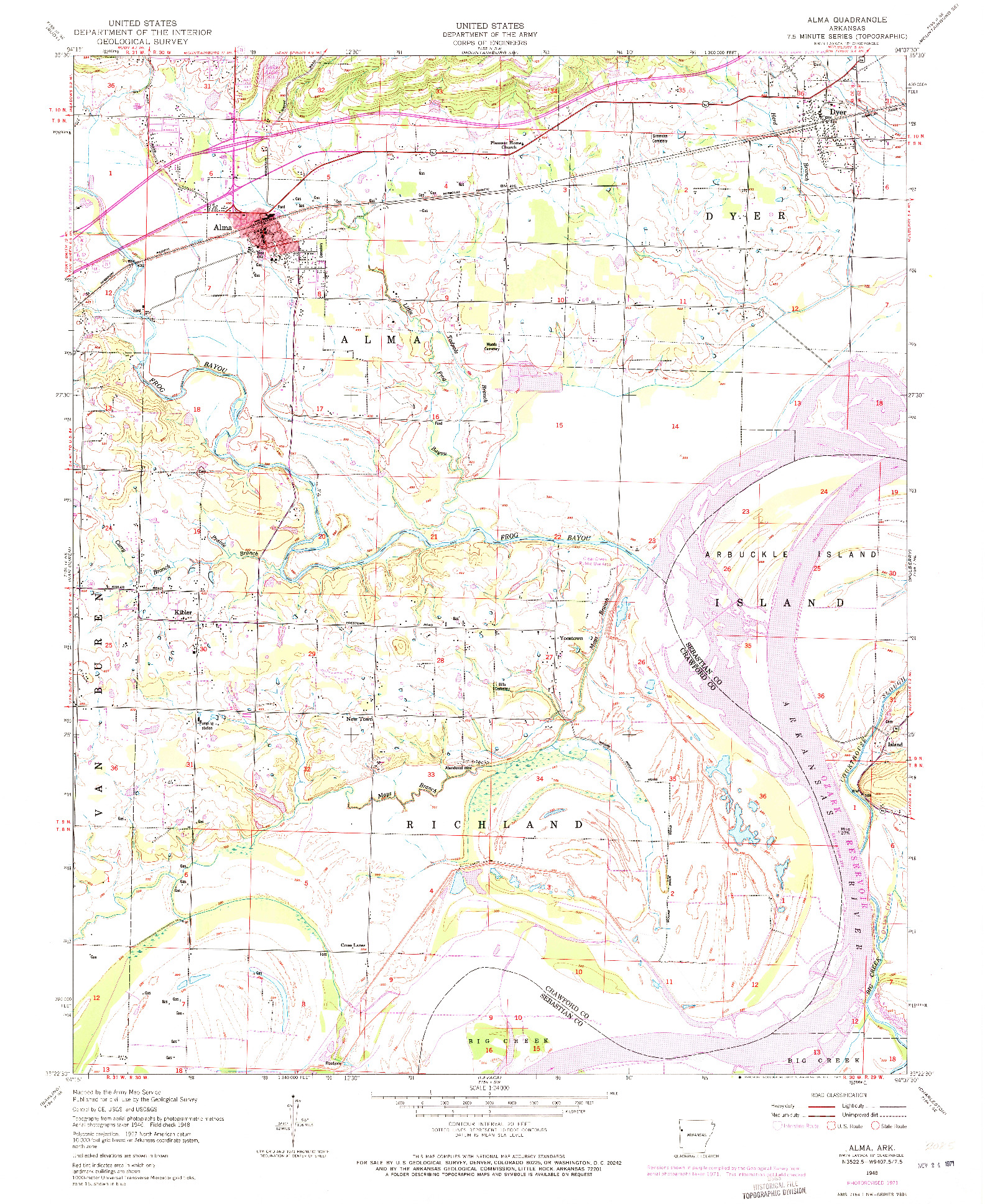 USGS 1:24000-SCALE QUADRANGLE FOR ALMA, AR 1948
