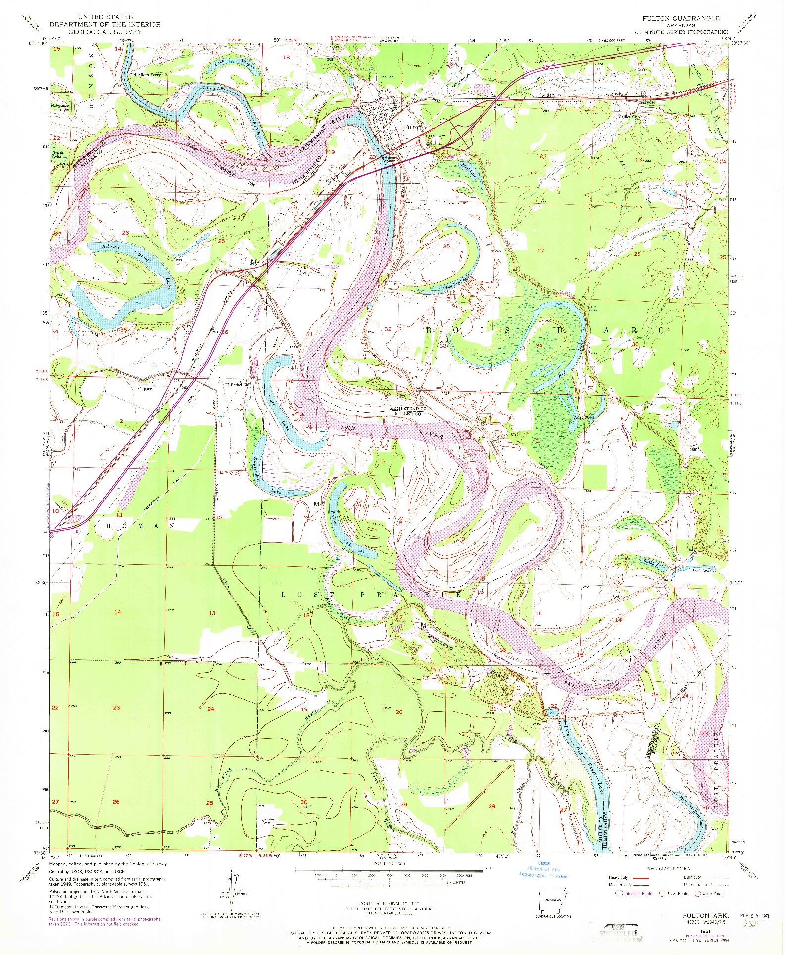 USGS 1:24000-SCALE QUADRANGLE FOR FULTON, AR 1951