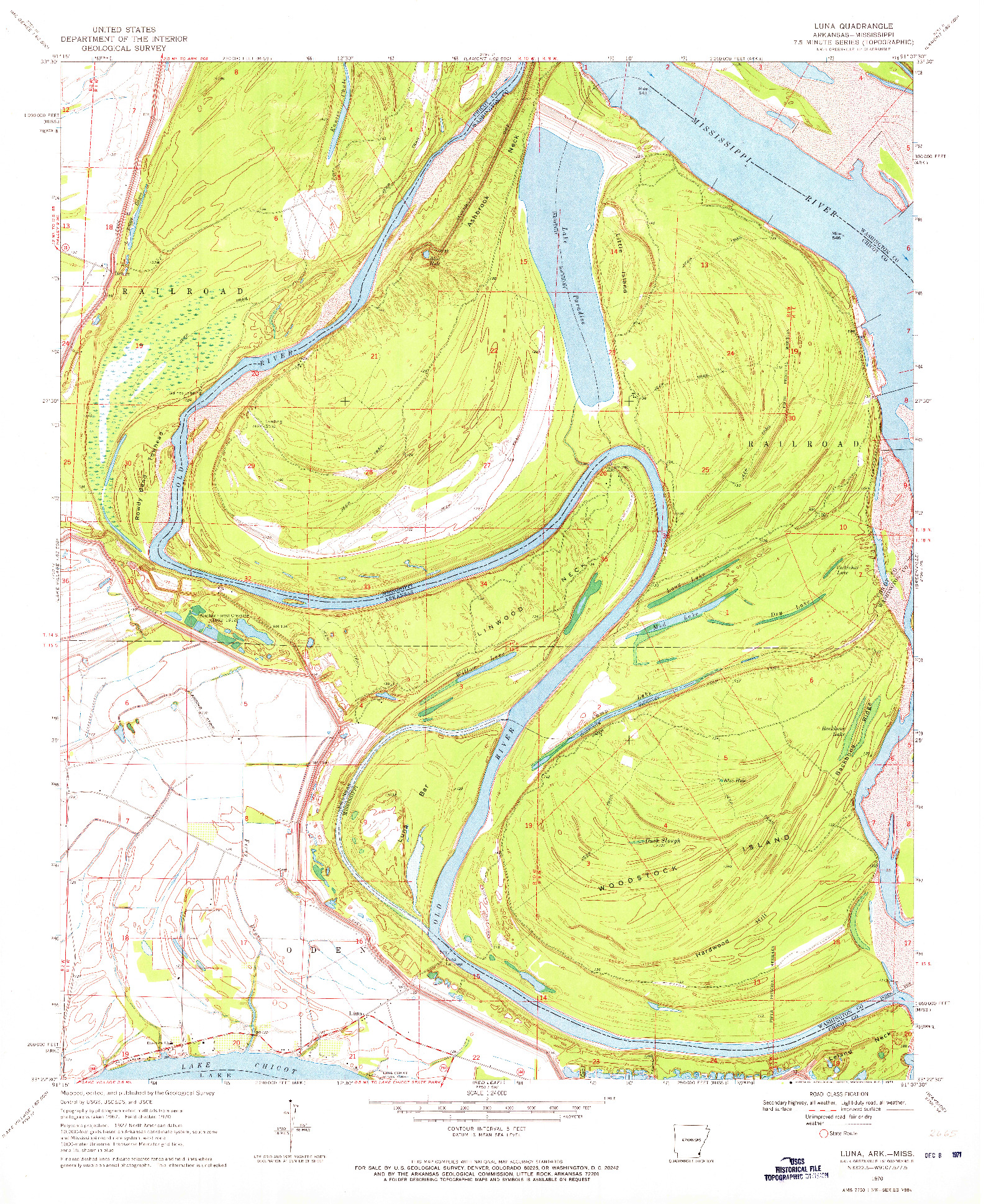 USGS 1:24000-SCALE QUADRANGLE FOR LUNA, AR 1970