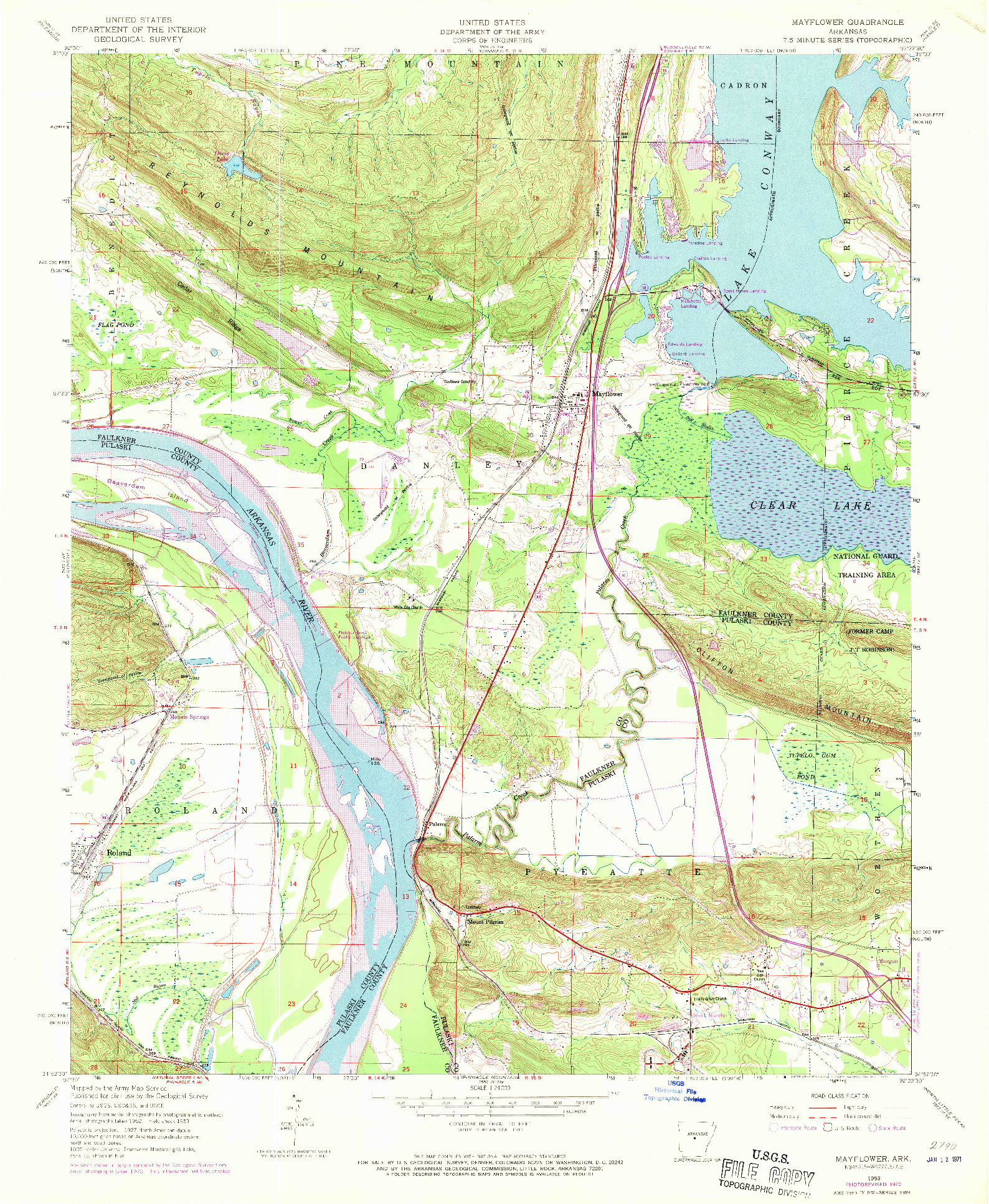 USGS 1:24000-SCALE QUADRANGLE FOR MAYFLOWER, AR 1953