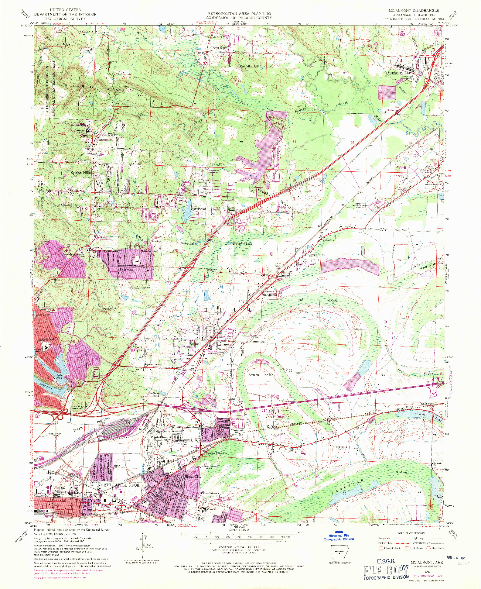 USGS 1:24000-SCALE QUADRANGLE FOR MC ALMONT, AR 1961