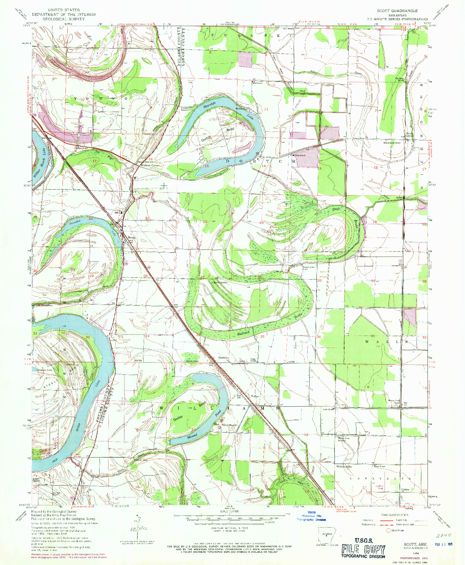 USGS 1:24000-SCALE QUADRANGLE FOR SCOTT, AR 1954