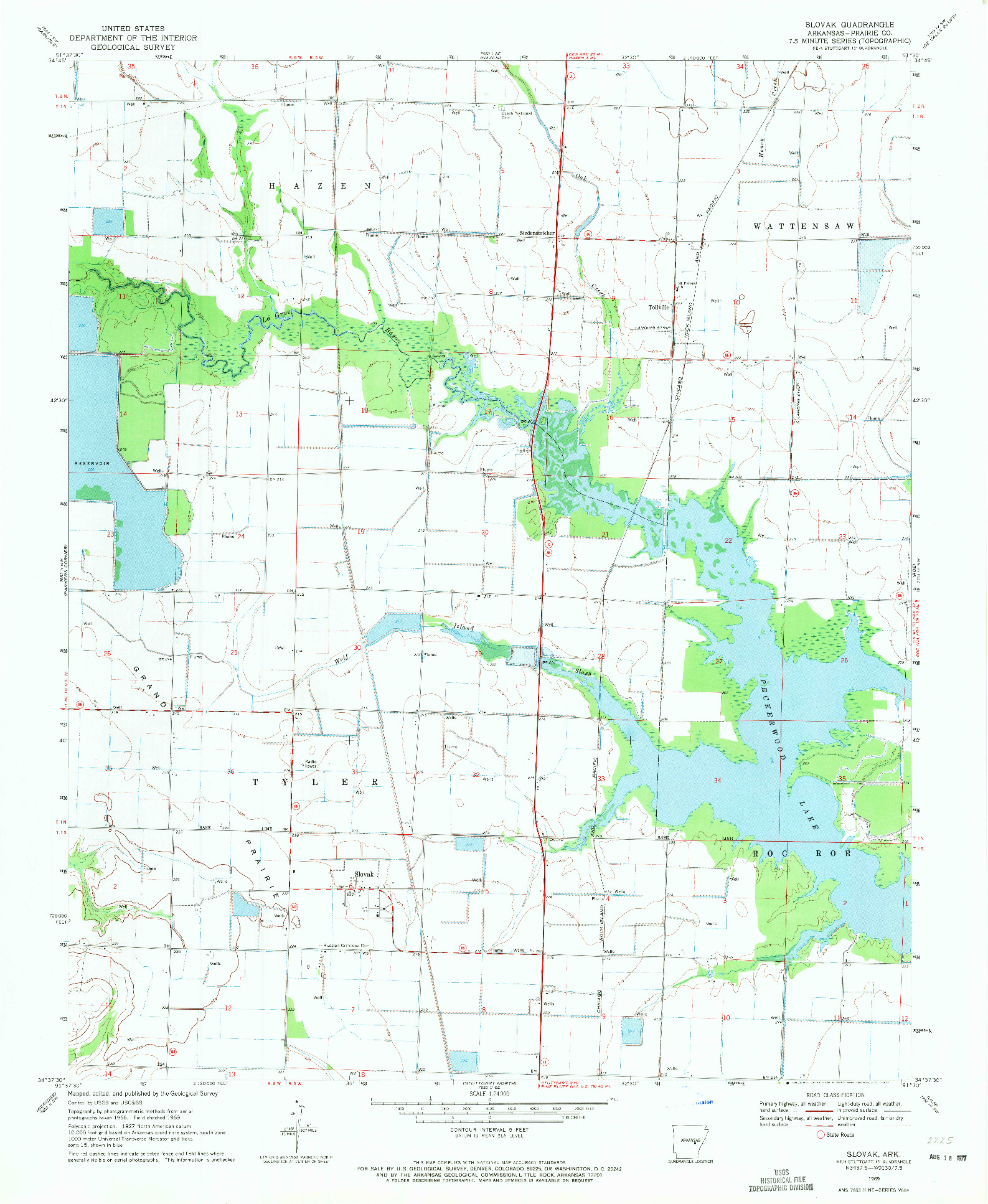 USGS 1:24000-SCALE QUADRANGLE FOR SLOVAK, AR 1969