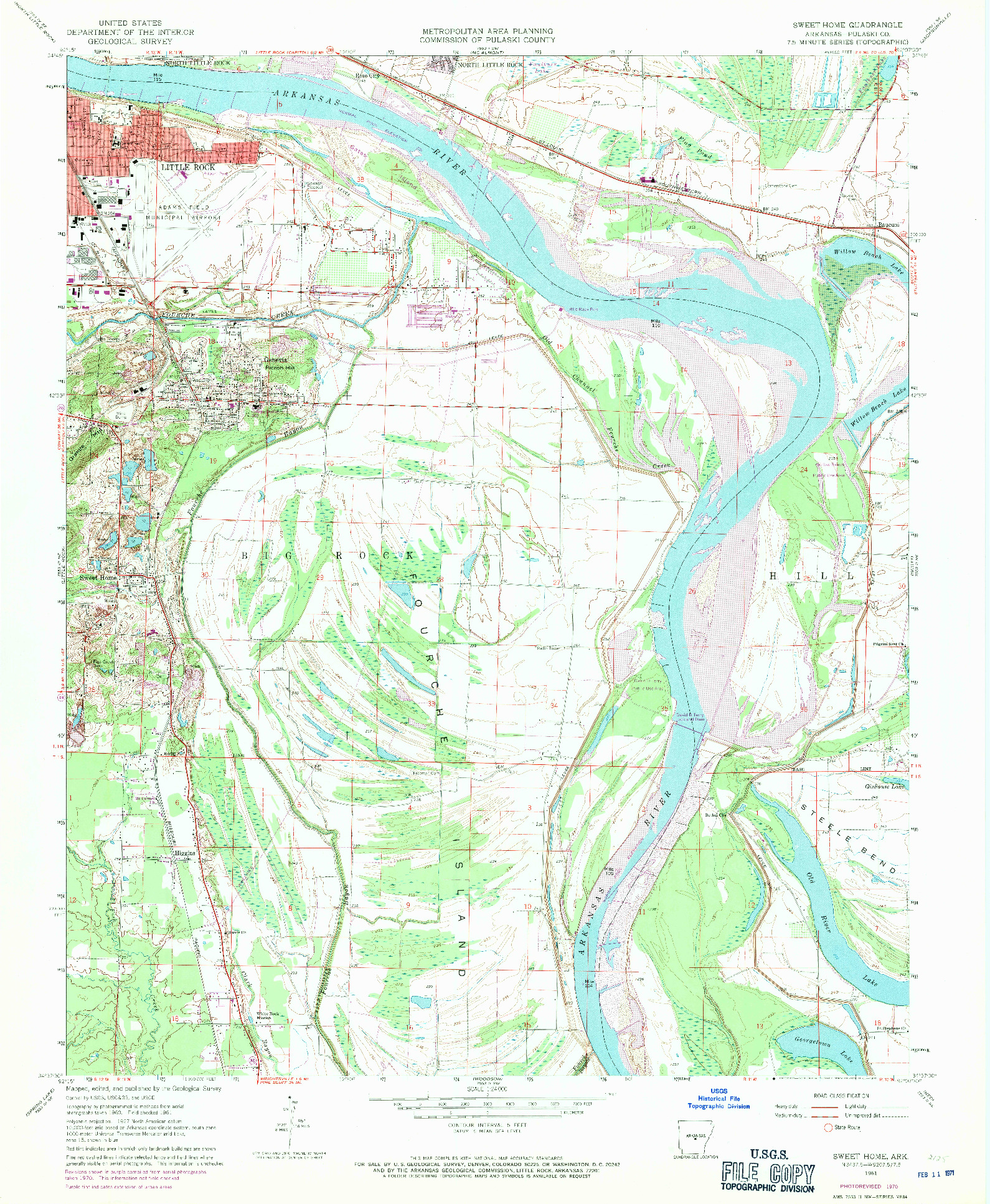 USGS 1:24000-SCALE QUADRANGLE FOR SWEET HOME, AR 1961