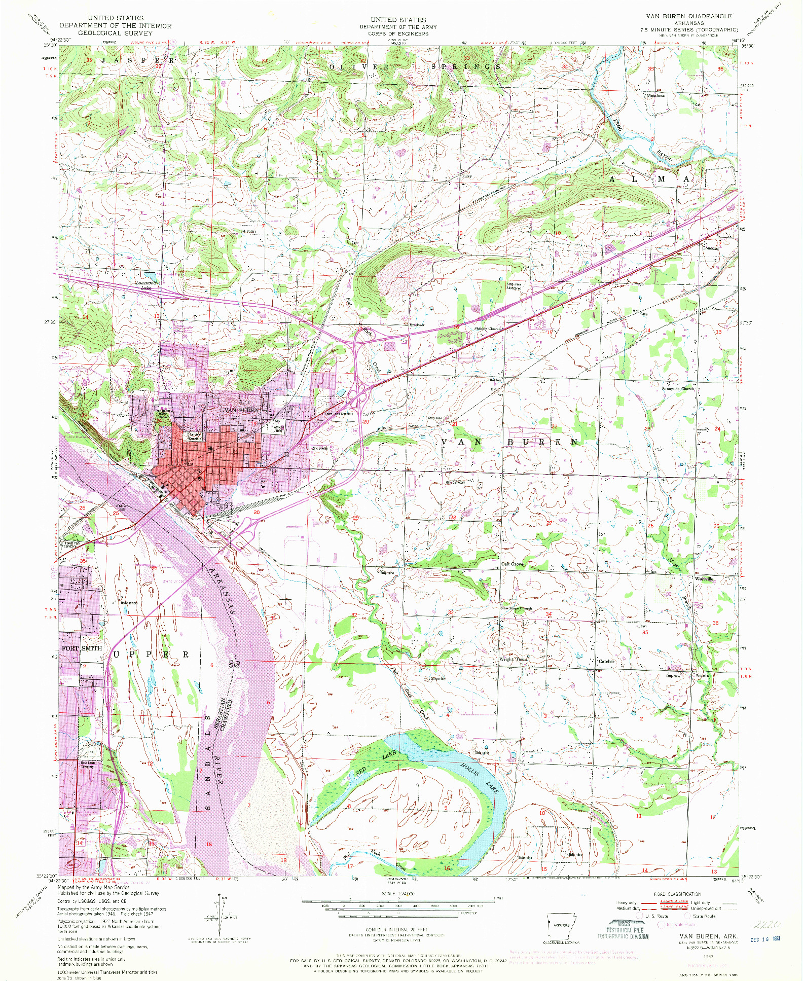 USGS 1:24000-SCALE QUADRANGLE FOR VAN BUREN, AR 1947