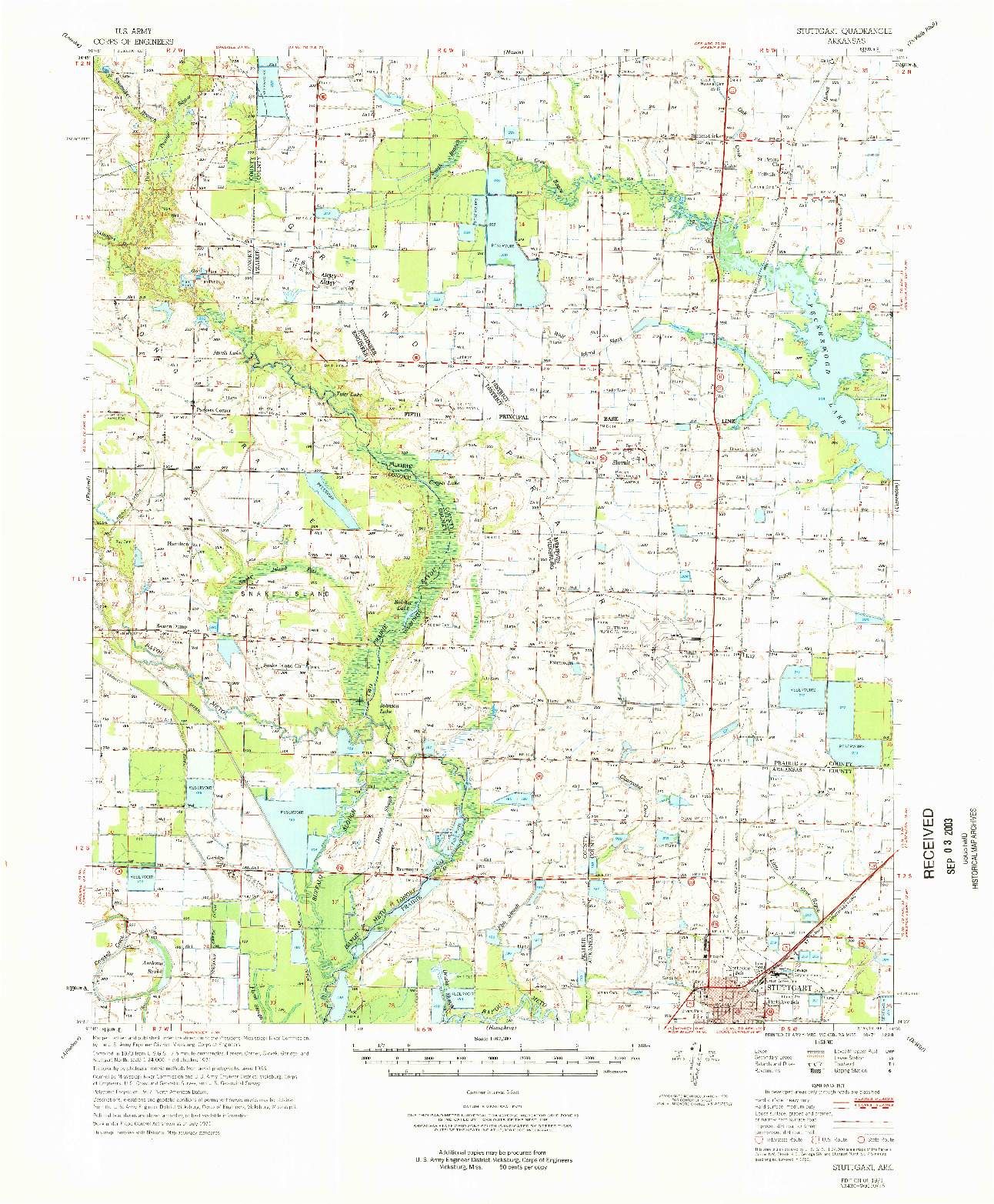 USGS 1:62500-SCALE QUADRANGLE FOR STUTTGART, AR 1971