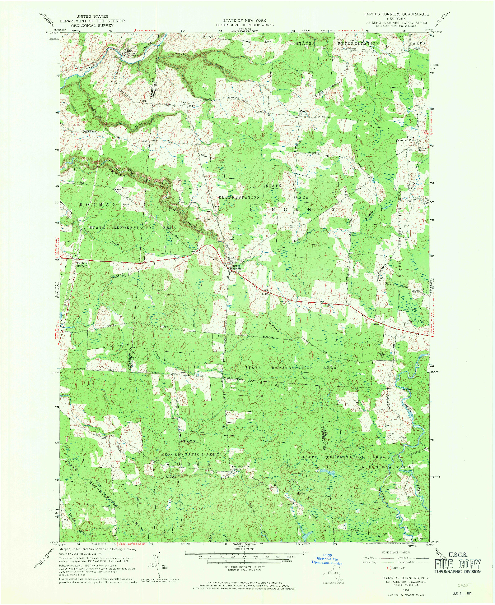 USGS 1:24000-SCALE QUADRANGLE FOR BARNES CORNERS, NY 1959