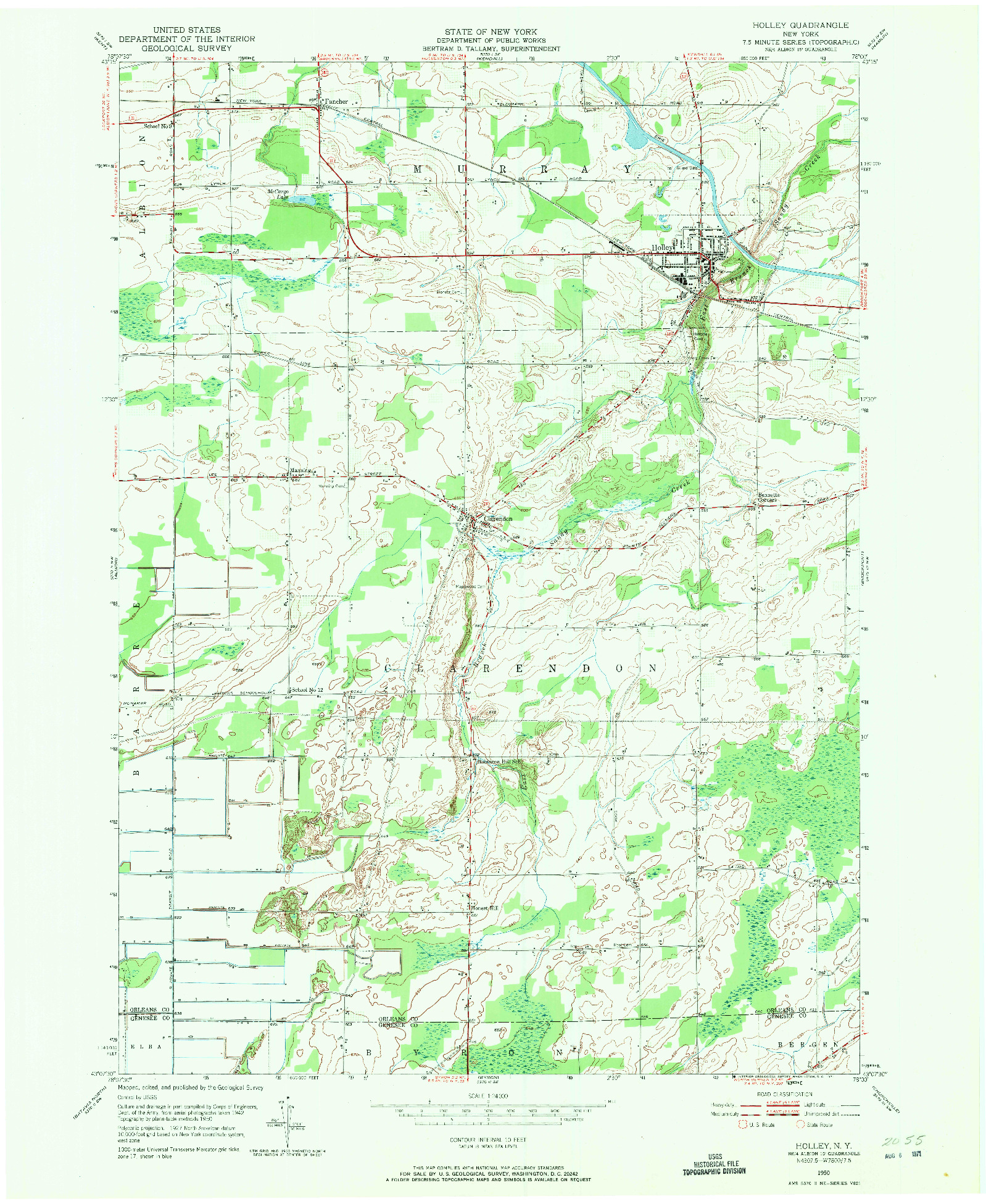 USGS 1:24000-SCALE QUADRANGLE FOR HOLLEY, NY 1950