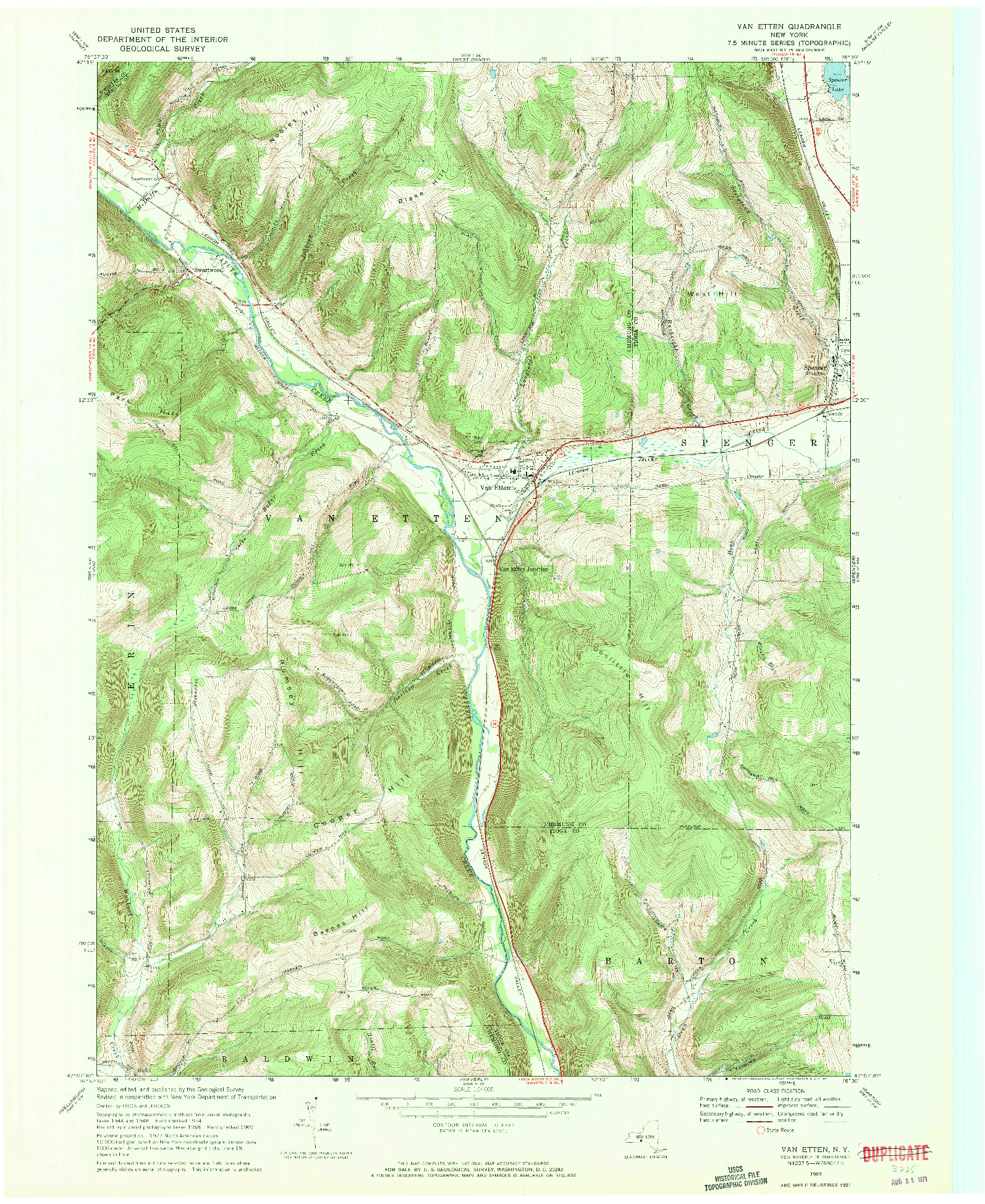 USGS 1:24000-SCALE QUADRANGLE FOR VAN ETTEN, NY 1969
