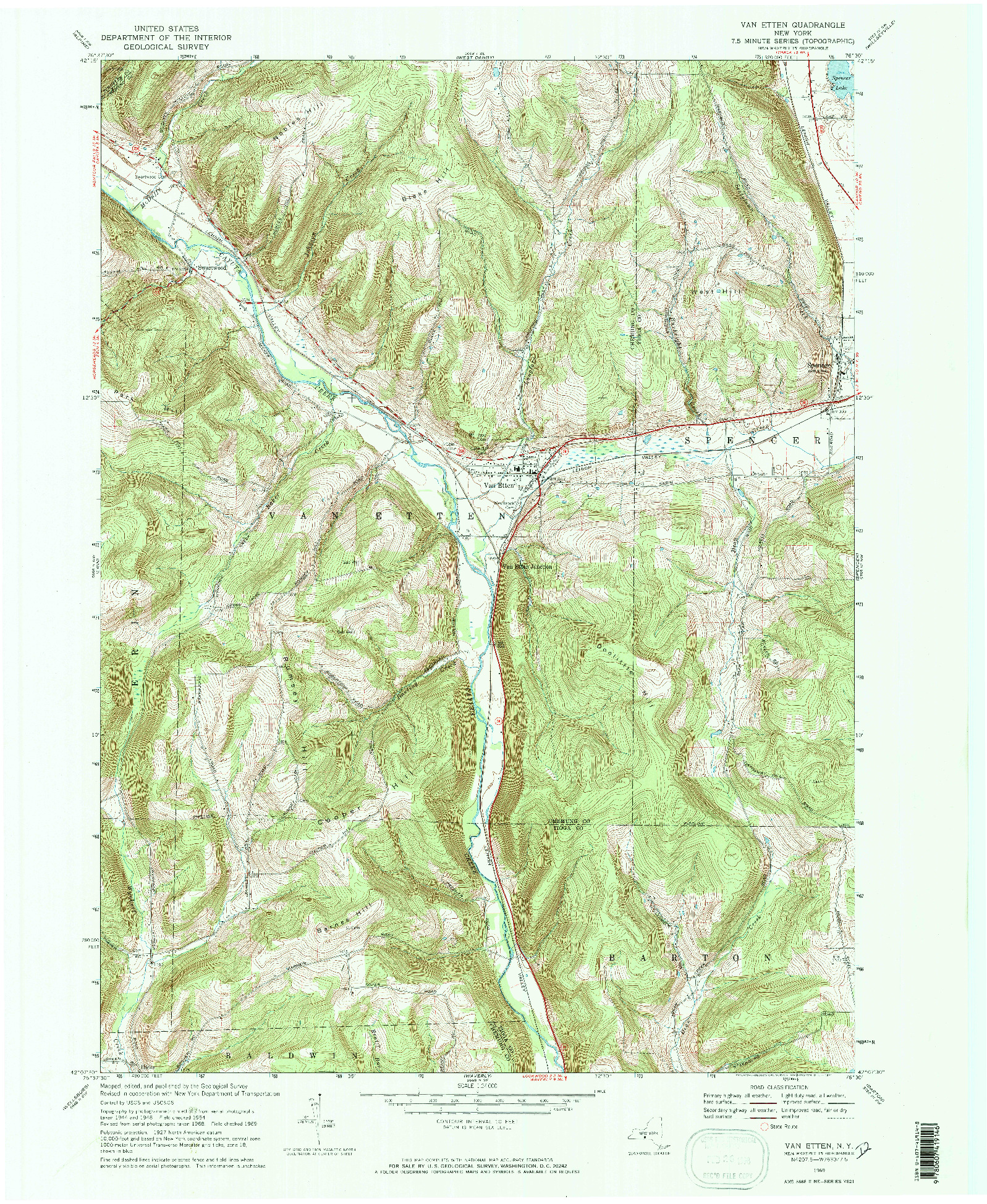 USGS 1:24000-SCALE QUADRANGLE FOR VAN ETTEN, NY 1969