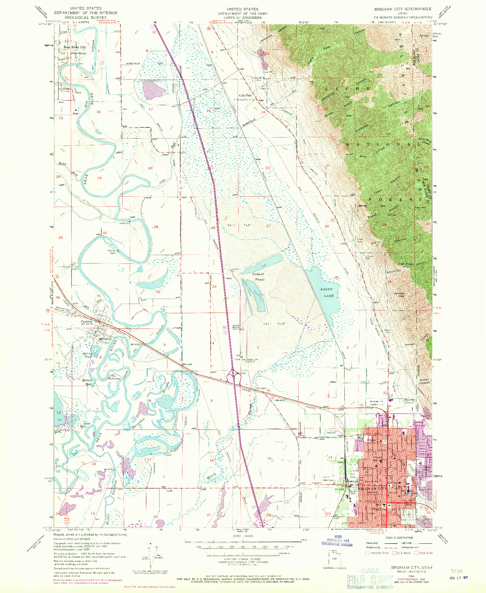USGS 1:24000-SCALE QUADRANGLE FOR BRIGHAM CITY, UT 1955