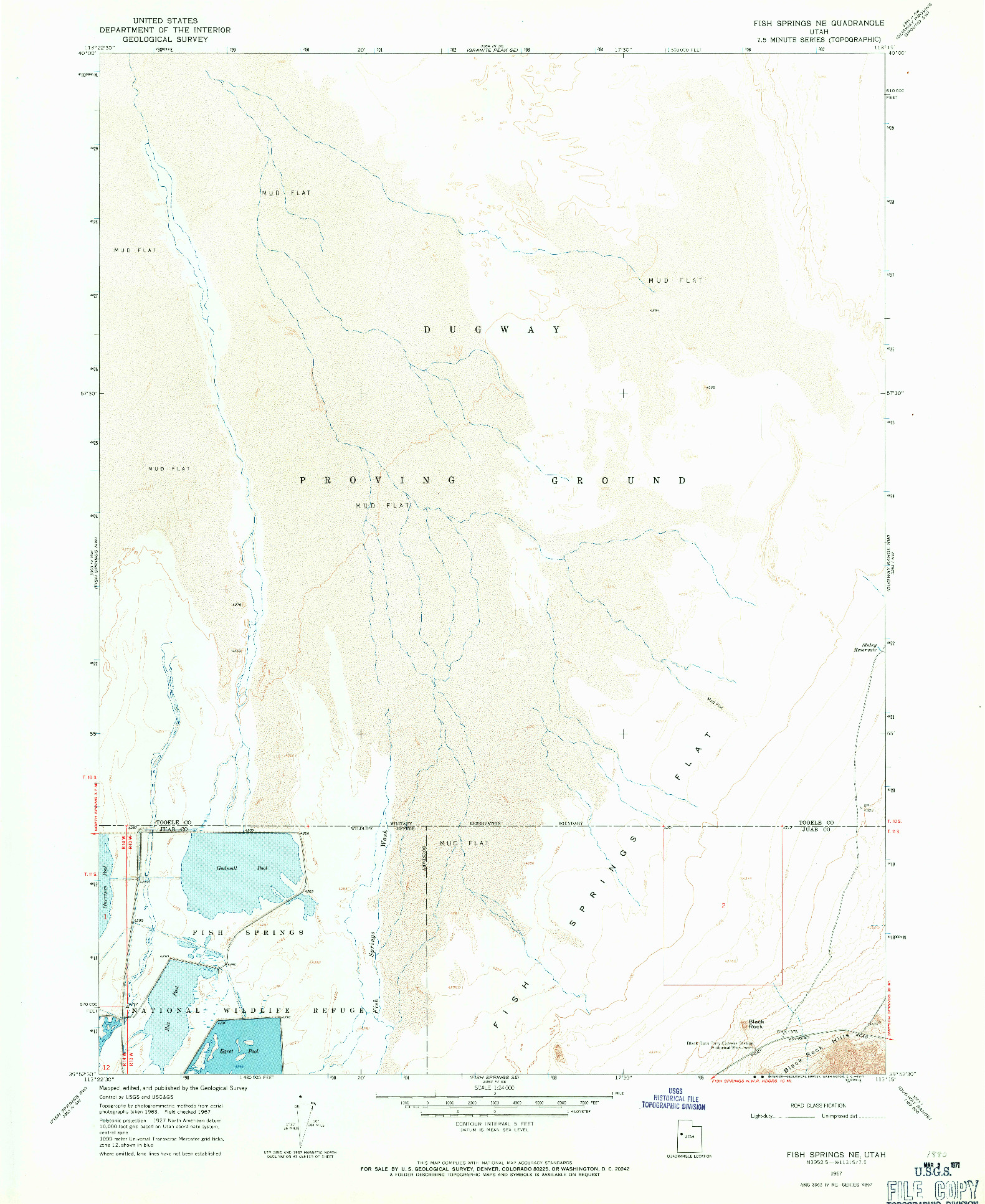 USGS 1:24000-SCALE QUADRANGLE FOR FISH SPRINGS NE, UT 1967