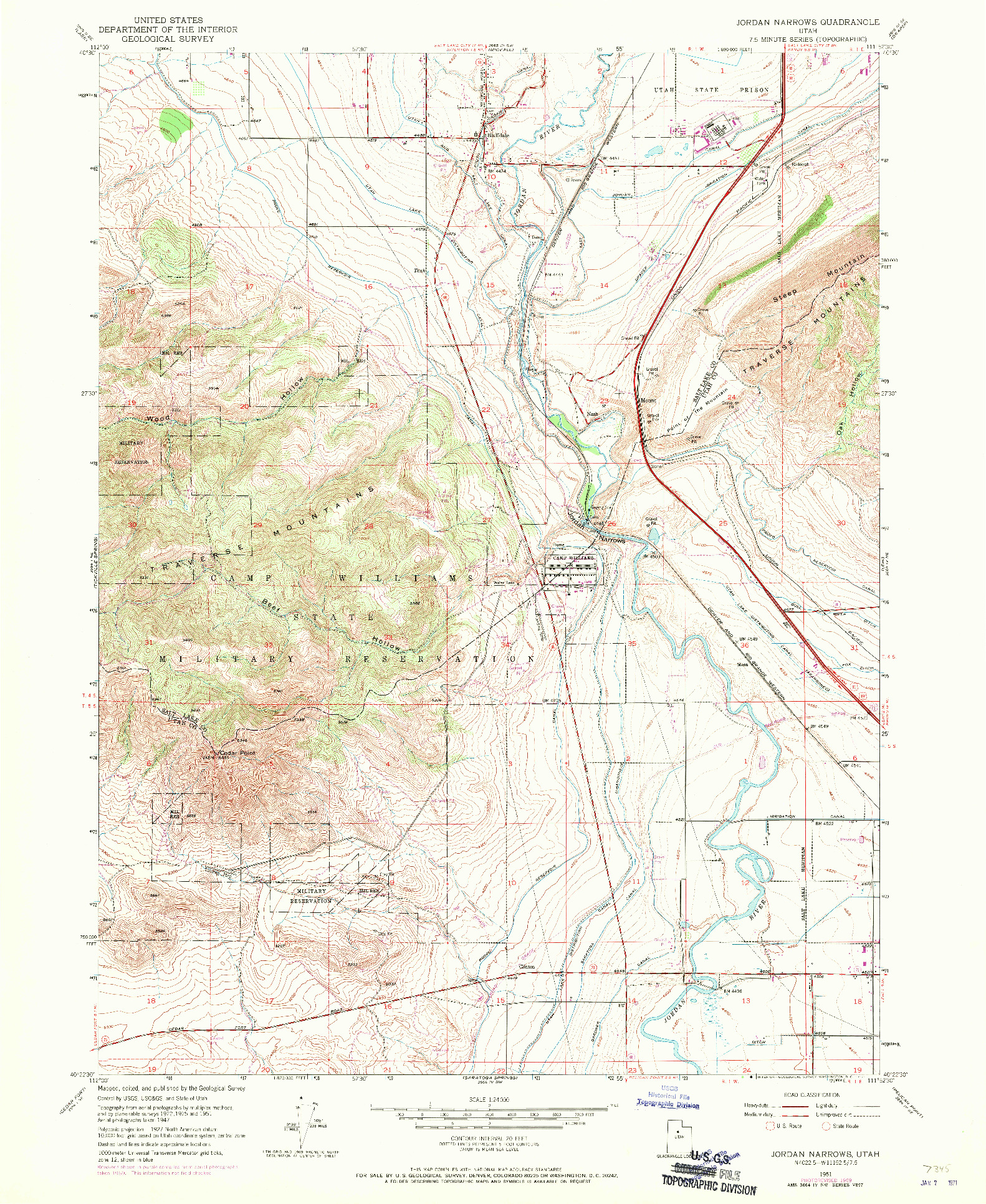 USGS 1:24000-SCALE QUADRANGLE FOR JONES NARROWS, UT 1951
