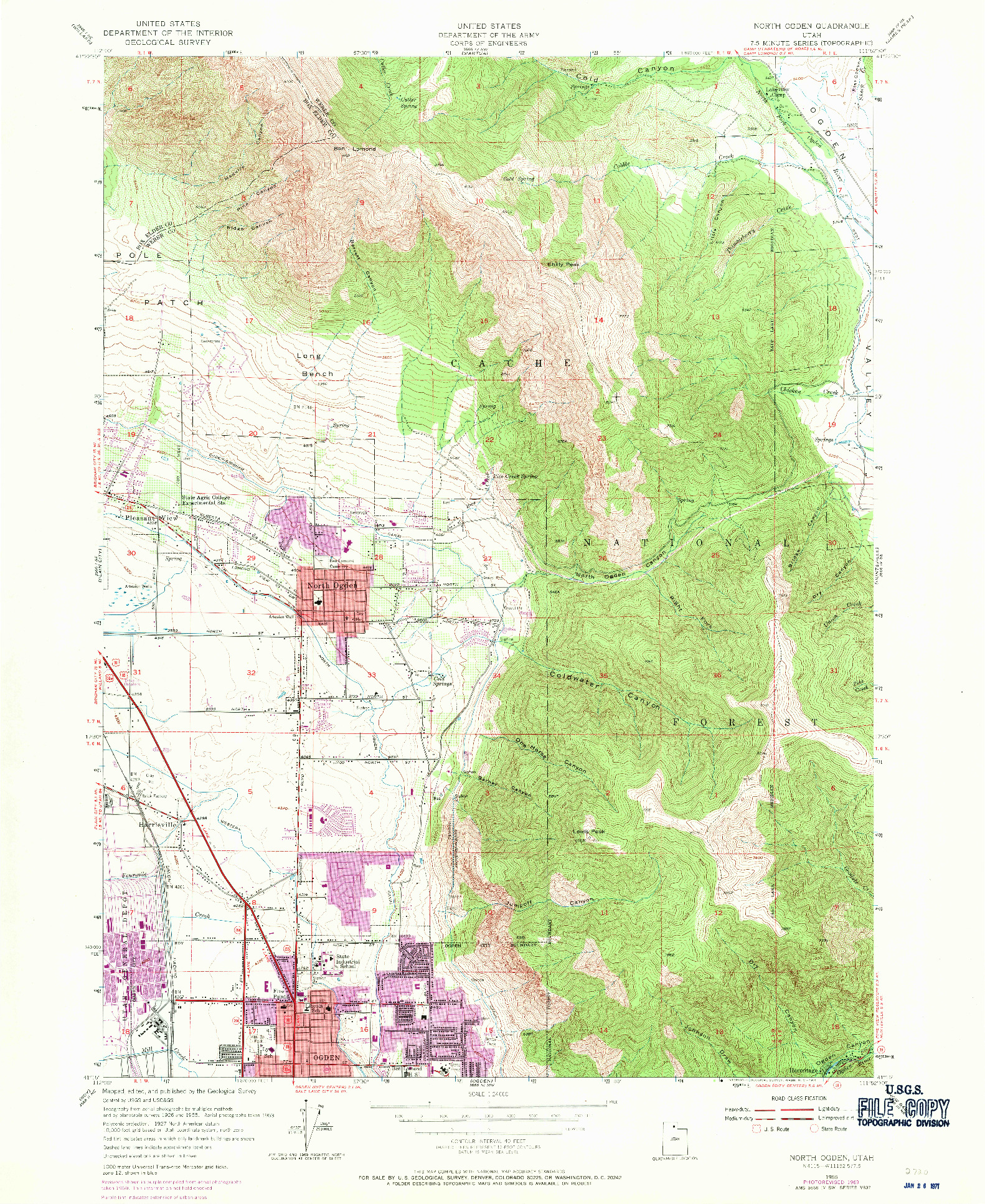 USGS 1:24000-SCALE QUADRANGLE FOR NORTH OGDEN, UT 1955