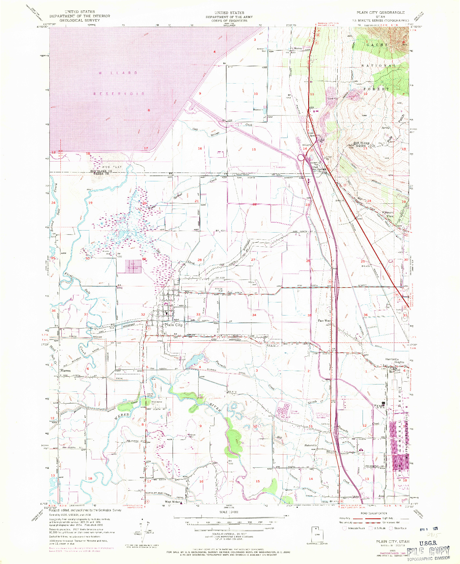 USGS 1:24000-SCALE QUADRANGLE FOR PLAIN CITY, UT 1969