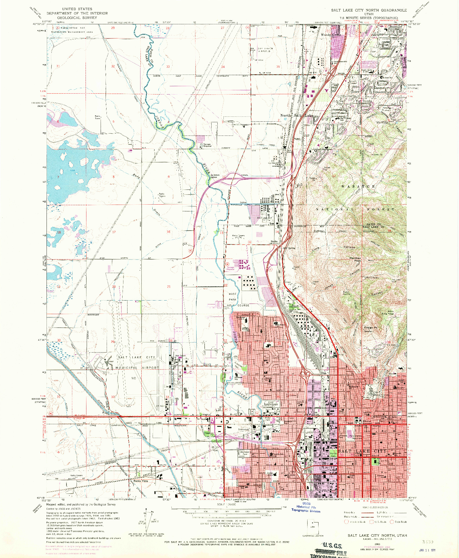 USGS 1:24000-SCALE QUADRANGLE FOR SALT LAKE CITY NORTH, UT 1963