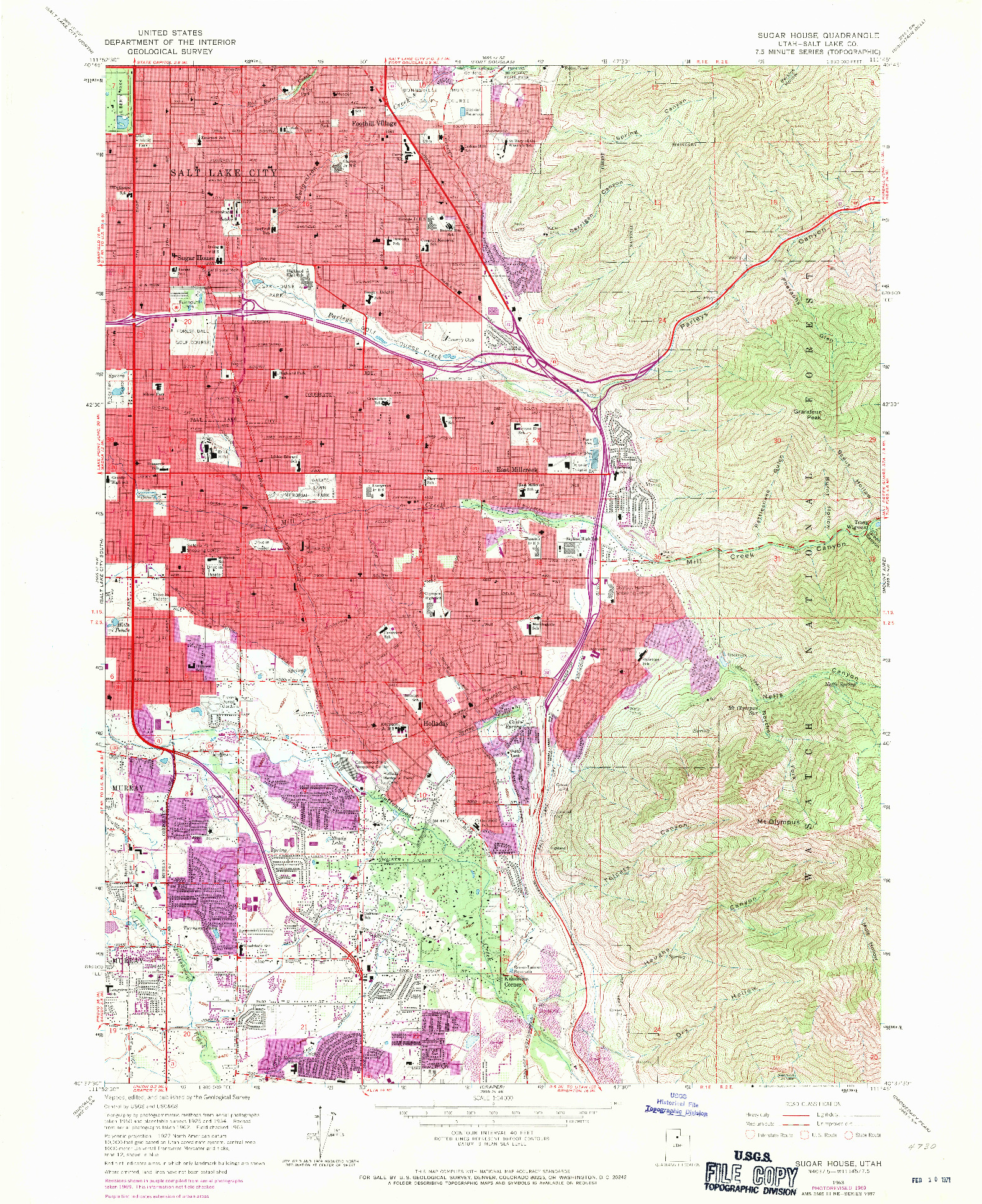 USGS 1:24000-SCALE QUADRANGLE FOR SUGAR HOUSE, UT 1963