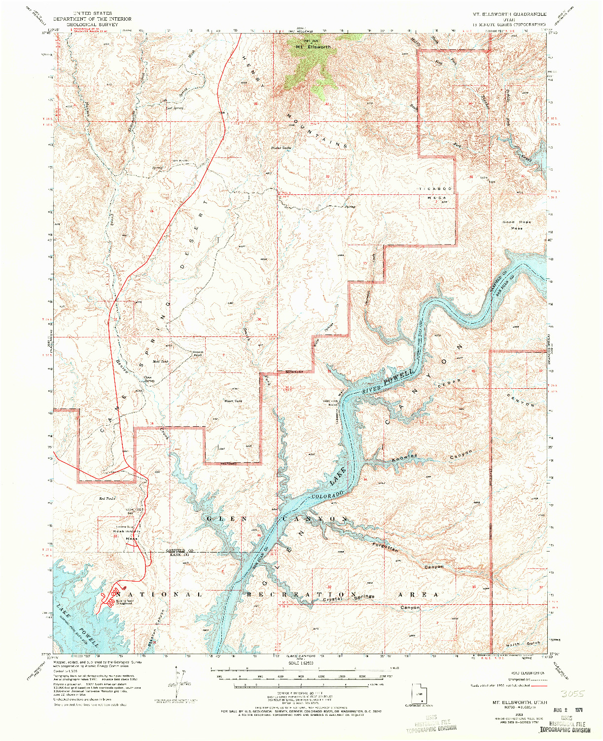 USGS 1:62500-SCALE QUADRANGLE FOR MT. ELLSWORTH, UT 1953