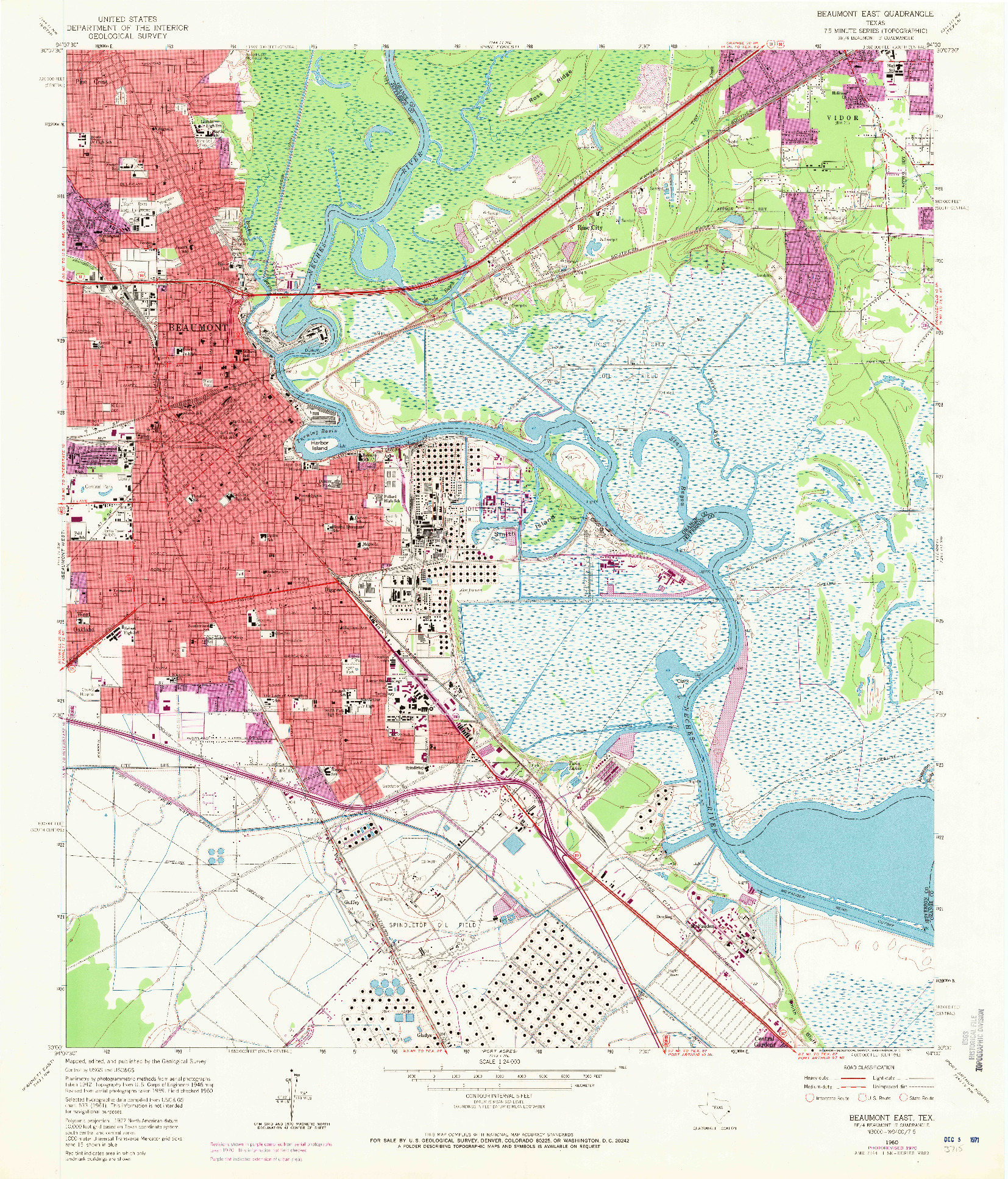 USGS 1:24000-SCALE QUADRANGLE FOR BEAUMONT EAST, TX 1960