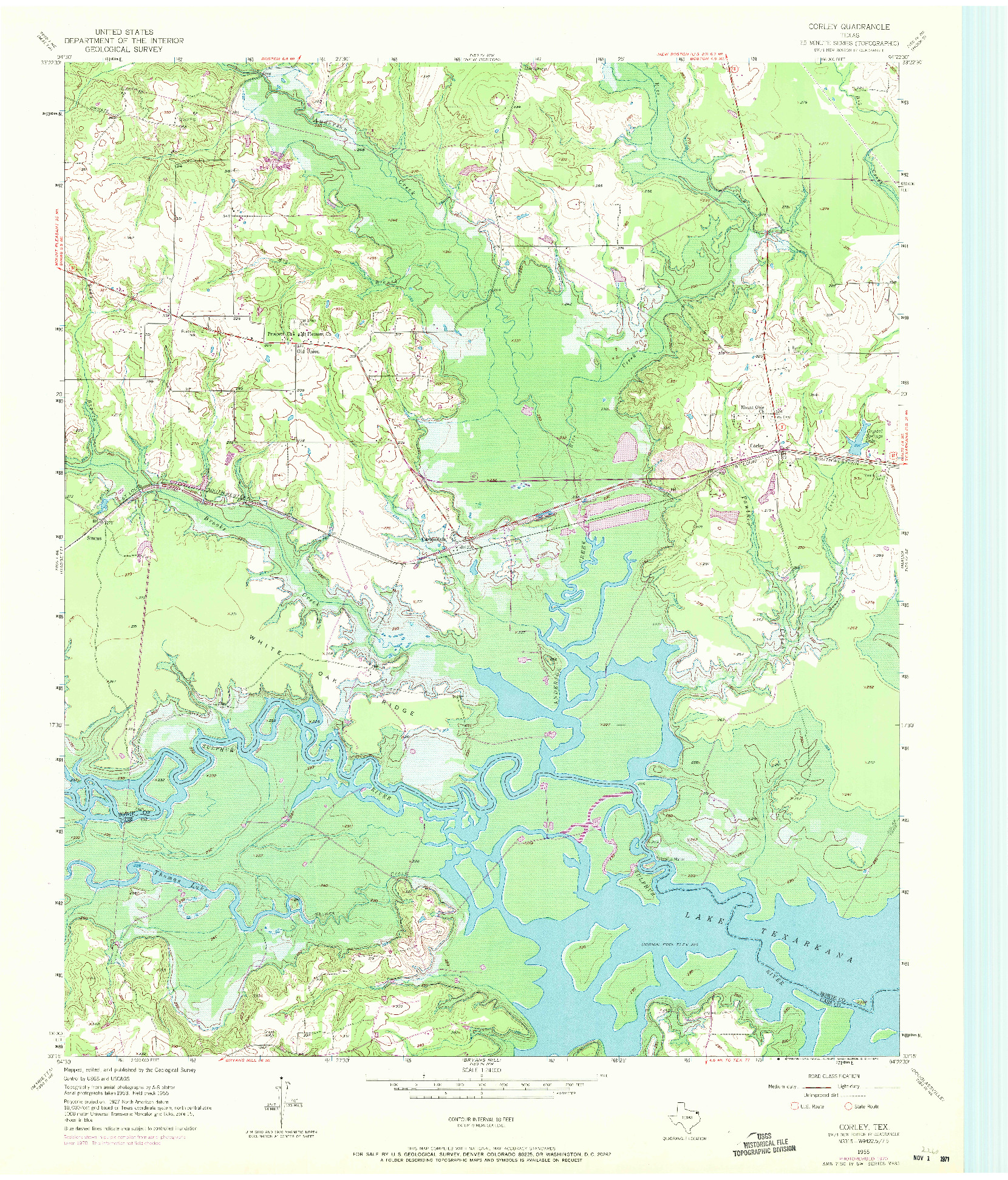 USGS 1:24000-SCALE QUADRANGLE FOR CORLEY, TX 1955