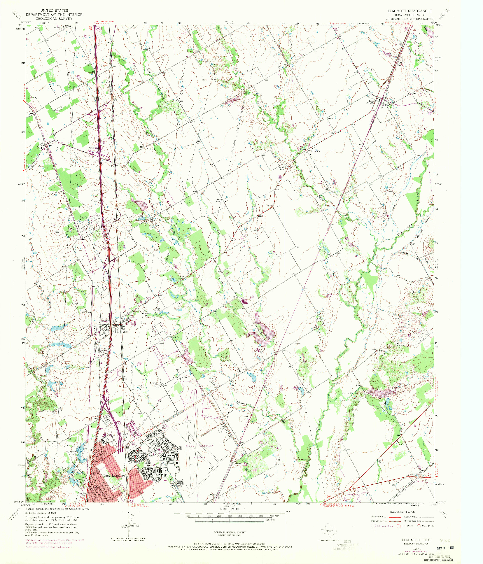 USGS 1:24000-SCALE QUADRANGLE FOR ELM MOTT, TX 1957