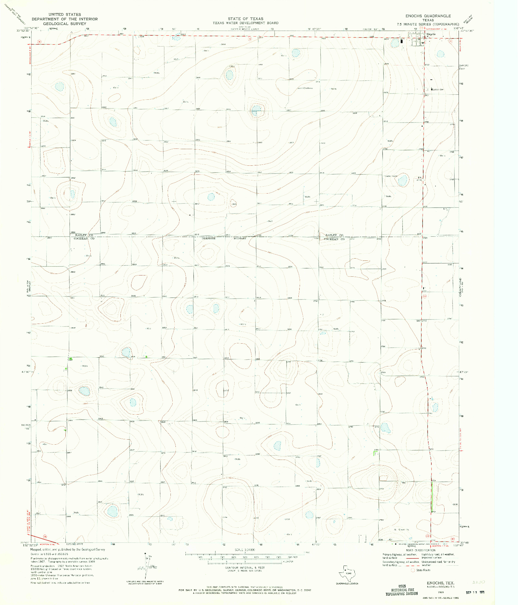 USGS 1:24000-SCALE QUADRANGLE FOR ENOCHS, TX 1969