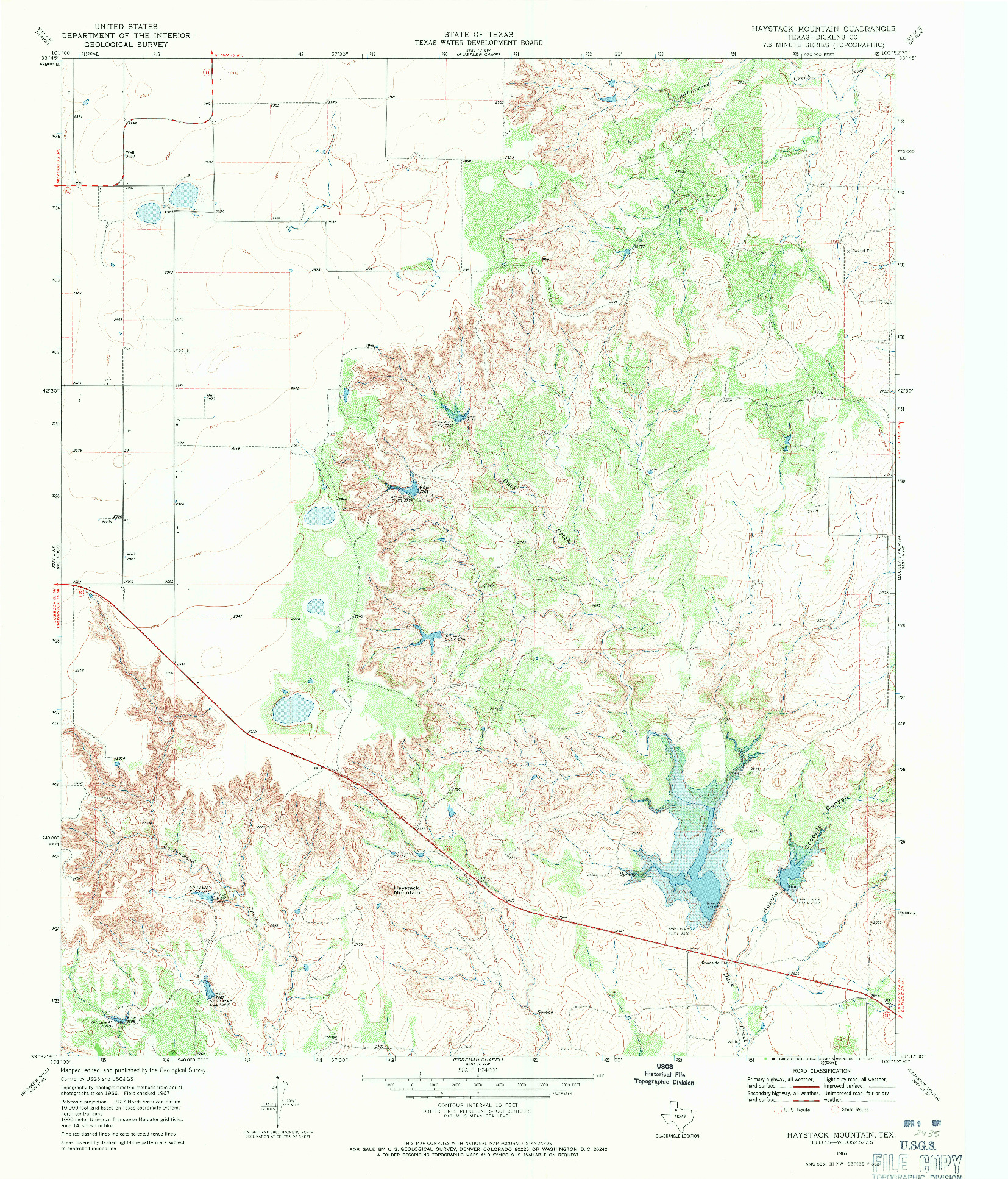 USGS 1:24000-SCALE QUADRANGLE FOR HAYSTACK MOUNTAIN, TX 1967