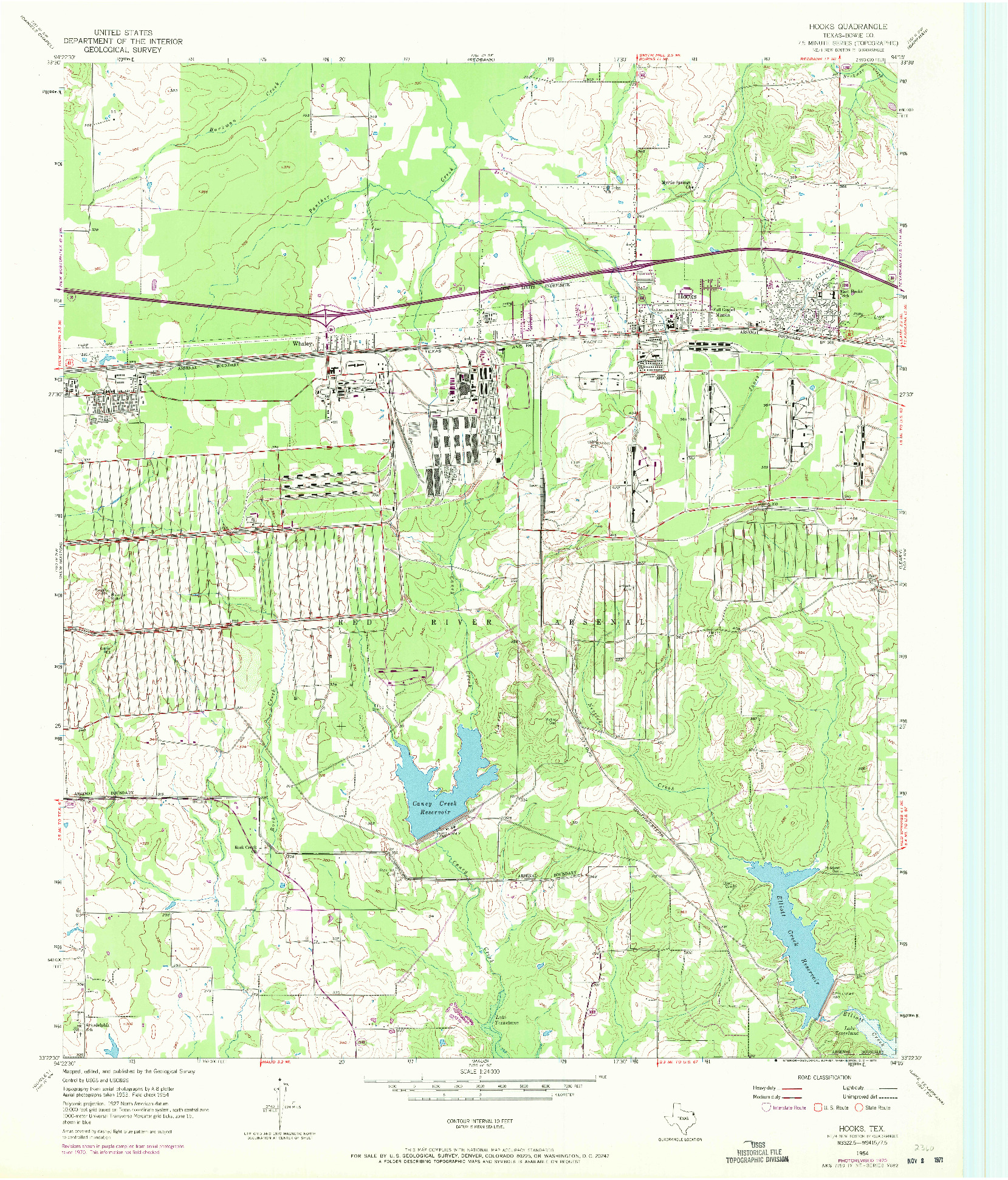 USGS 1:24000-SCALE QUADRANGLE FOR HOOKS, TX 1954