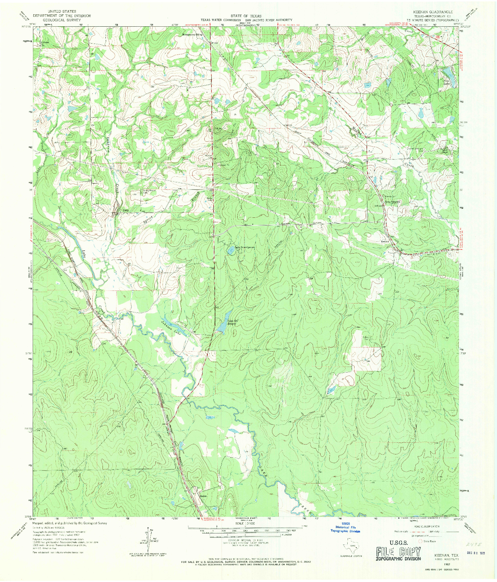 USGS 1:24000-SCALE QUADRANGLE FOR KEENAN, TX 1962