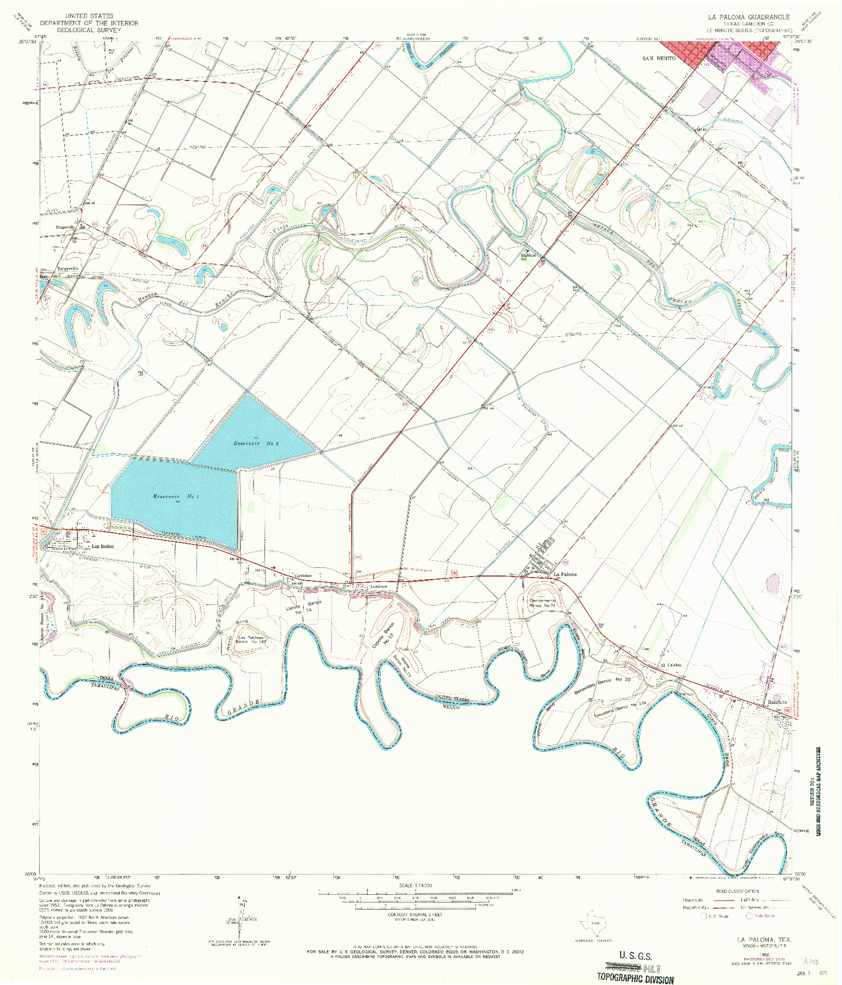 USGS 1:24000-SCALE QUADRANGLE FOR LA PALOMA, TX 1956