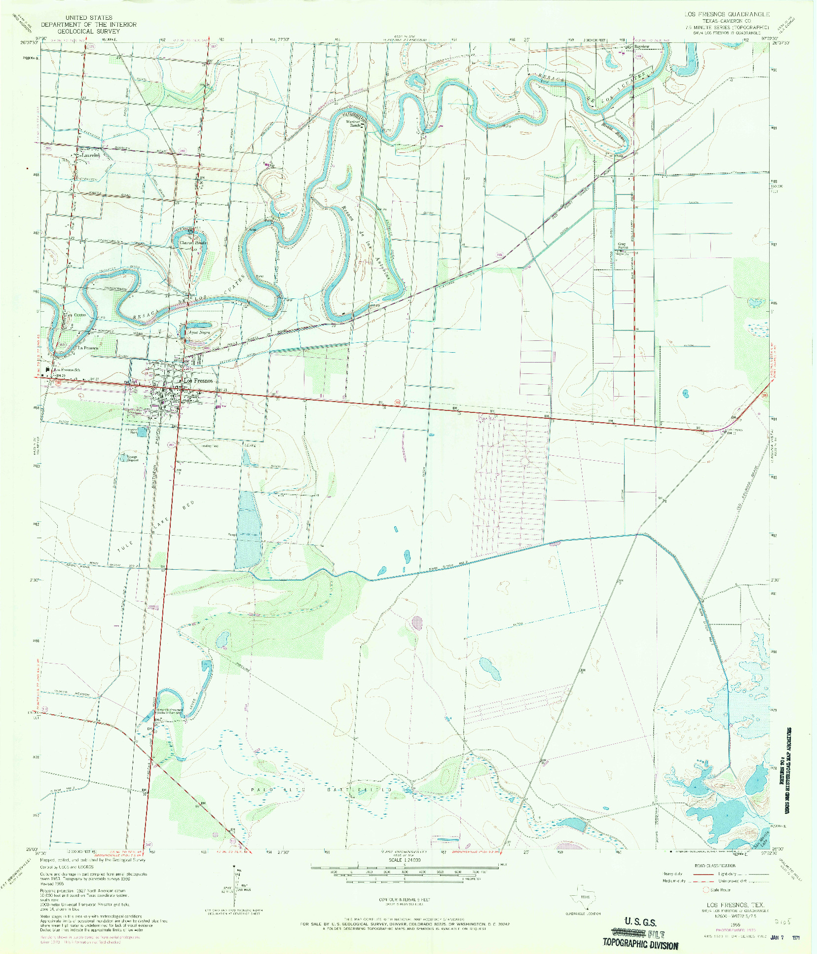 USGS 1:24000-SCALE QUADRANGLE FOR LOS FRESNOS, TX 1955