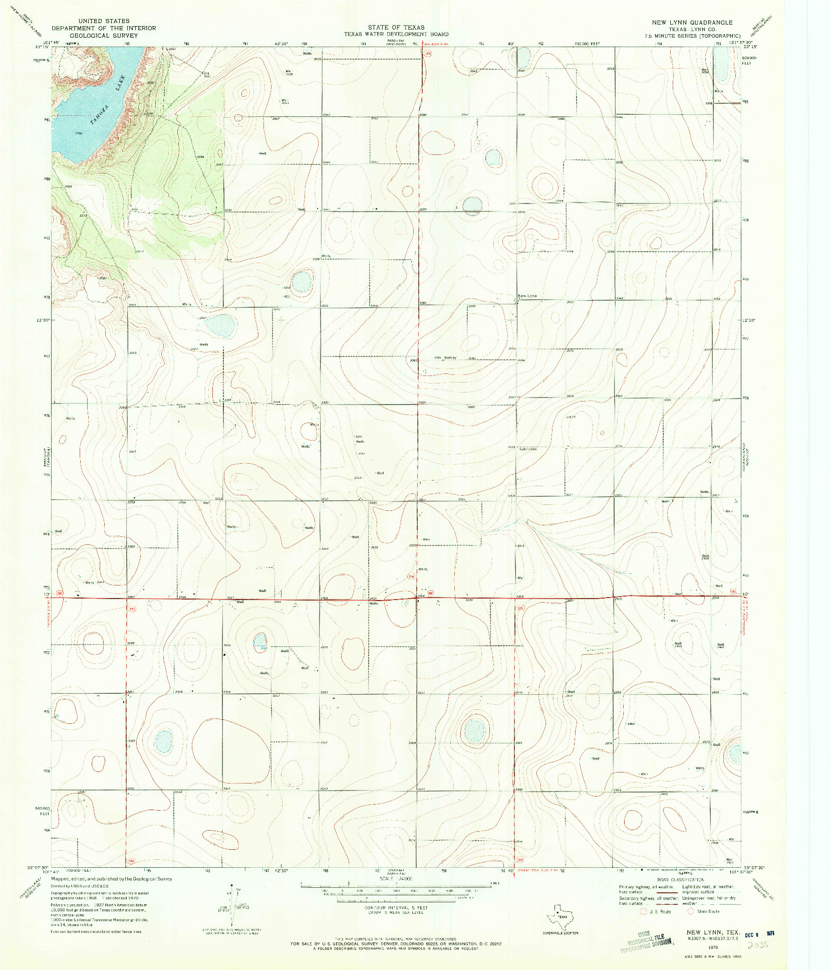 USGS 1:24000-SCALE QUADRANGLE FOR NEW LYNN, TX 1970