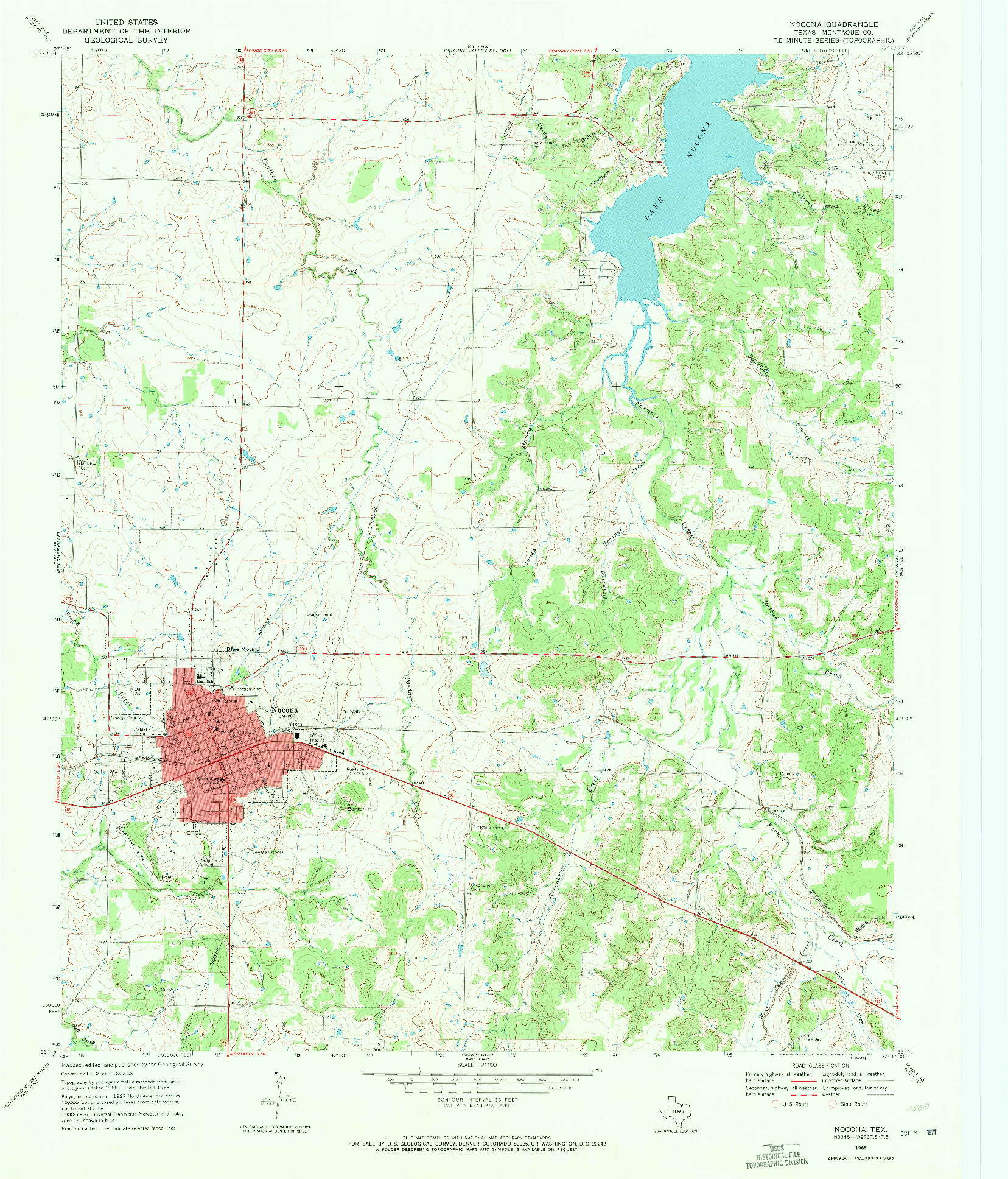 USGS 1:24000-SCALE QUADRANGLE FOR NOCONA, TX 1968