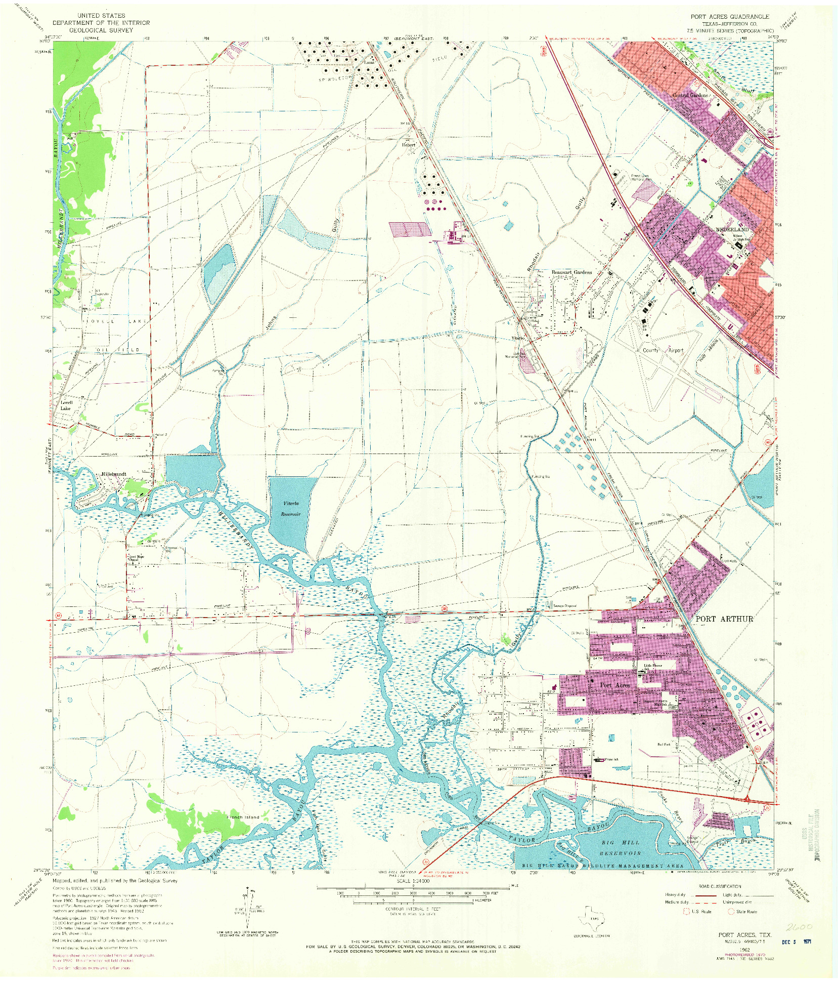 USGS 1:24000-SCALE QUADRANGLE FOR PORT ACRES, TX 1962