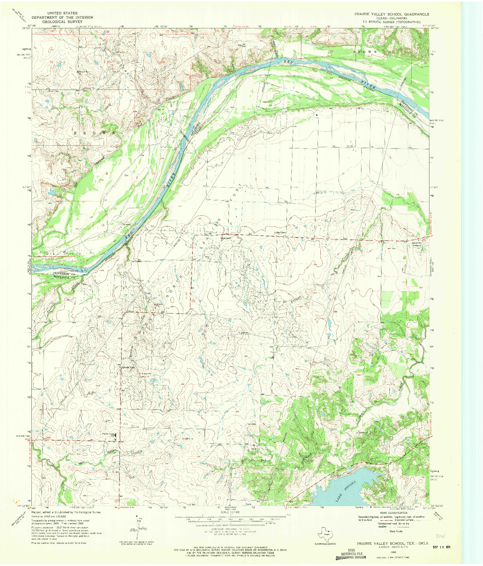 USGS 1:24000-SCALE QUADRANGLE FOR PRAIRIE VALLEY SCHOOL, TX 1968