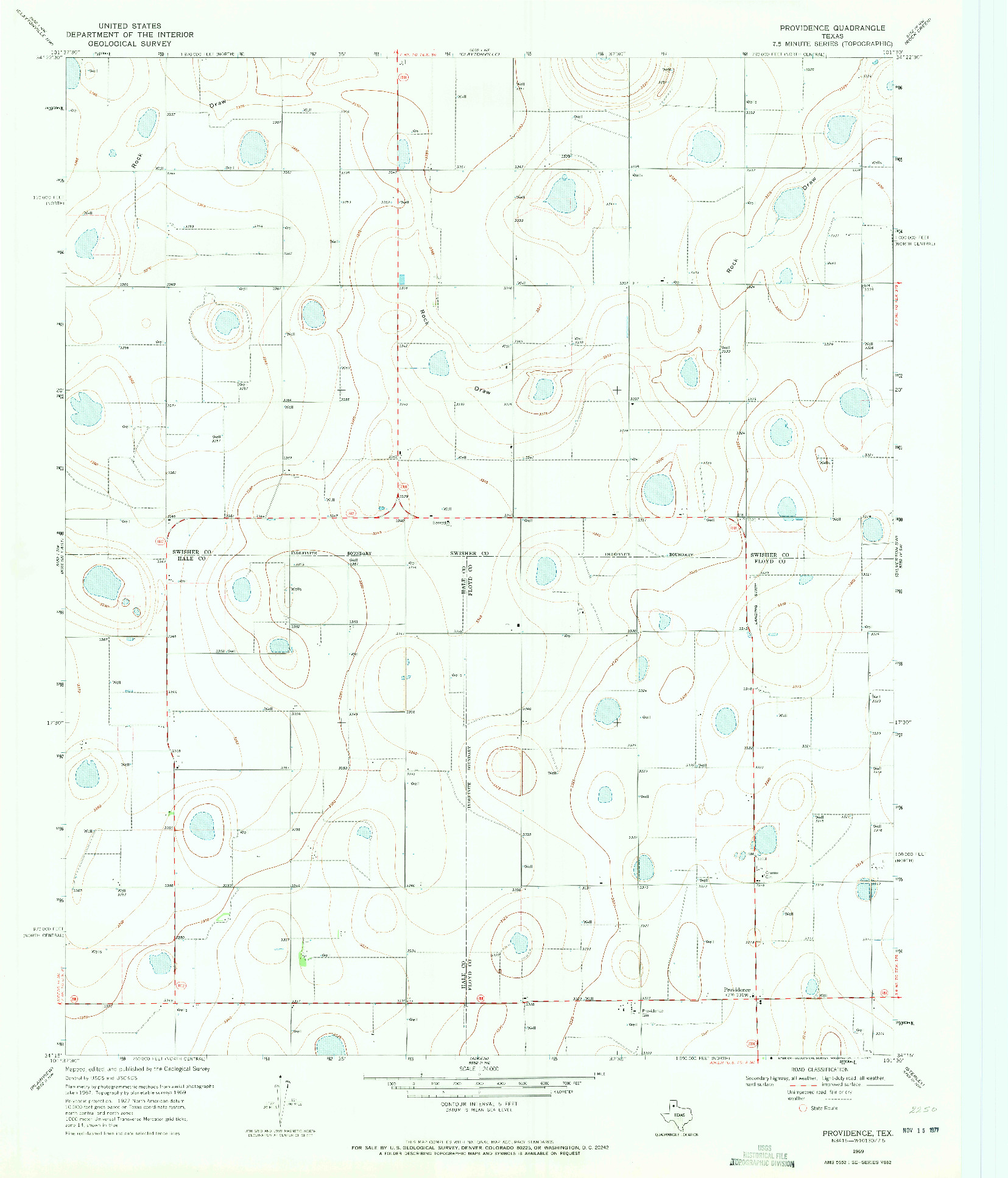 USGS 1:24000-SCALE QUADRANGLE FOR PROVIDENCE, TX 1969