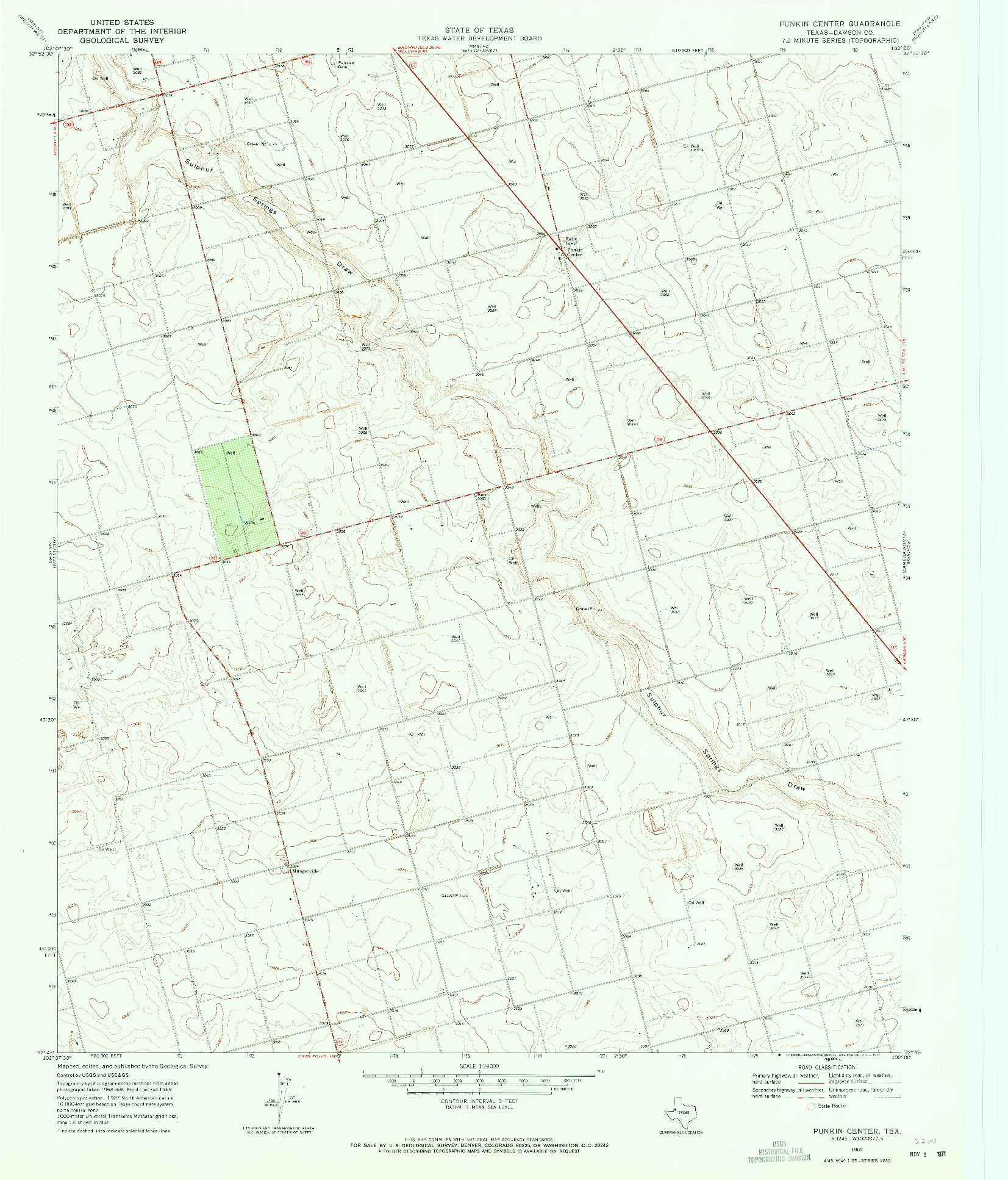 USGS 1:24000-SCALE QUADRANGLE FOR PUNKIN CENTER, TX 1969