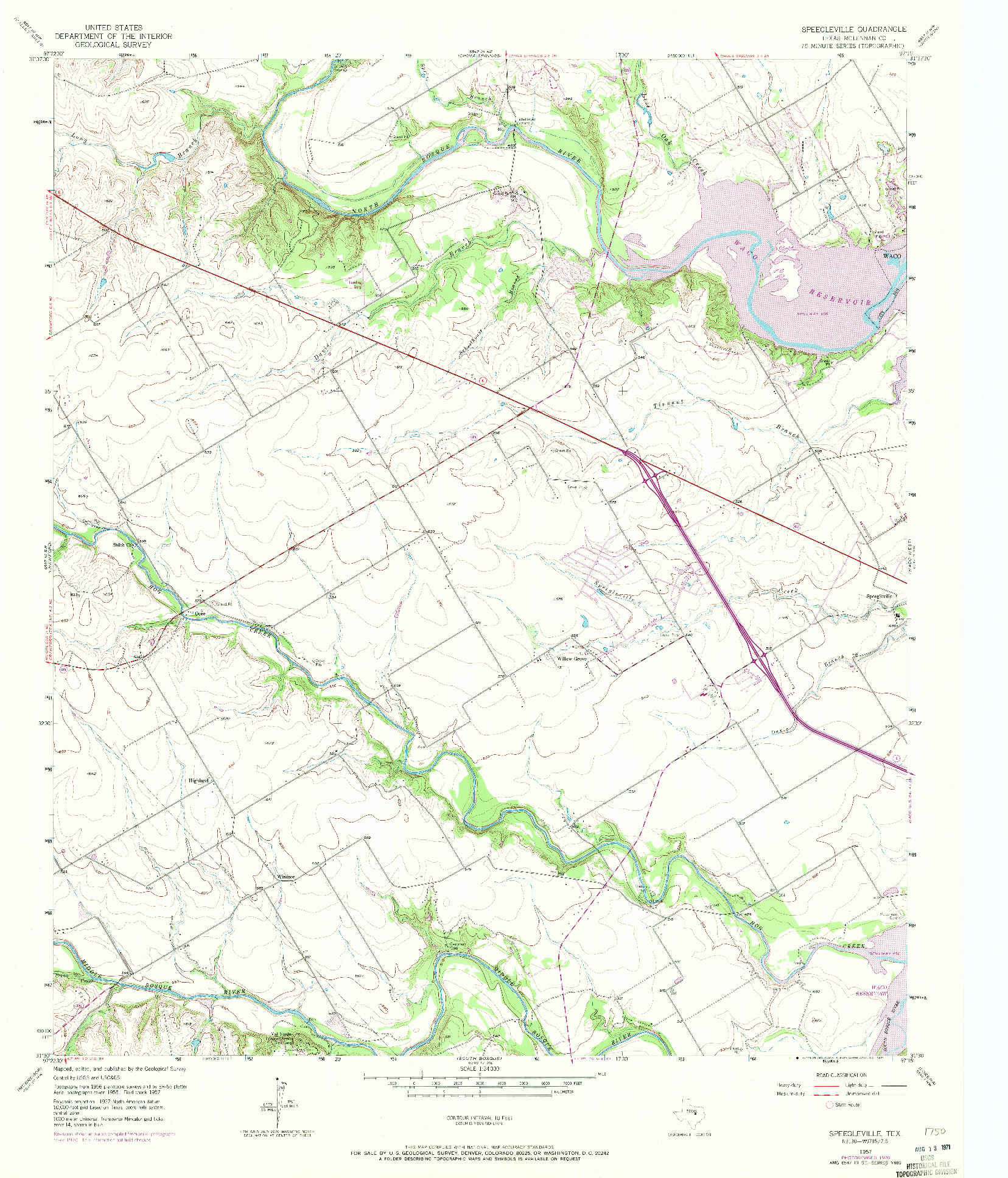 USGS 1:24000-SCALE QUADRANGLE FOR SPEEGLEVILLE, TX 1957