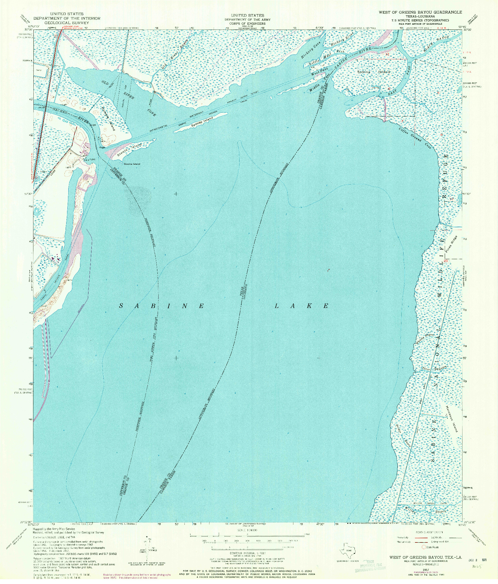 USGS 1:24000-SCALE QUADRANGLE FOR WEST OF GREENS BAYOU, TX 1957