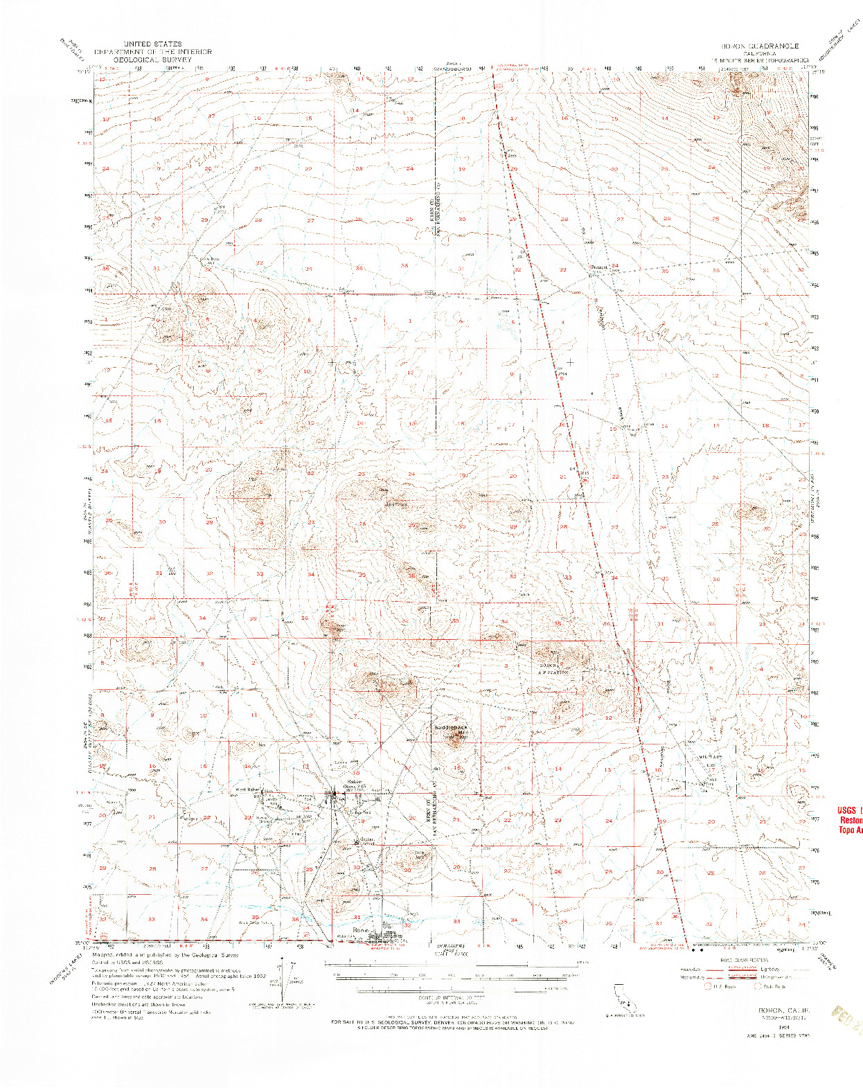 USGS 1:62500-SCALE QUADRANGLE FOR BORON, CA 1954
