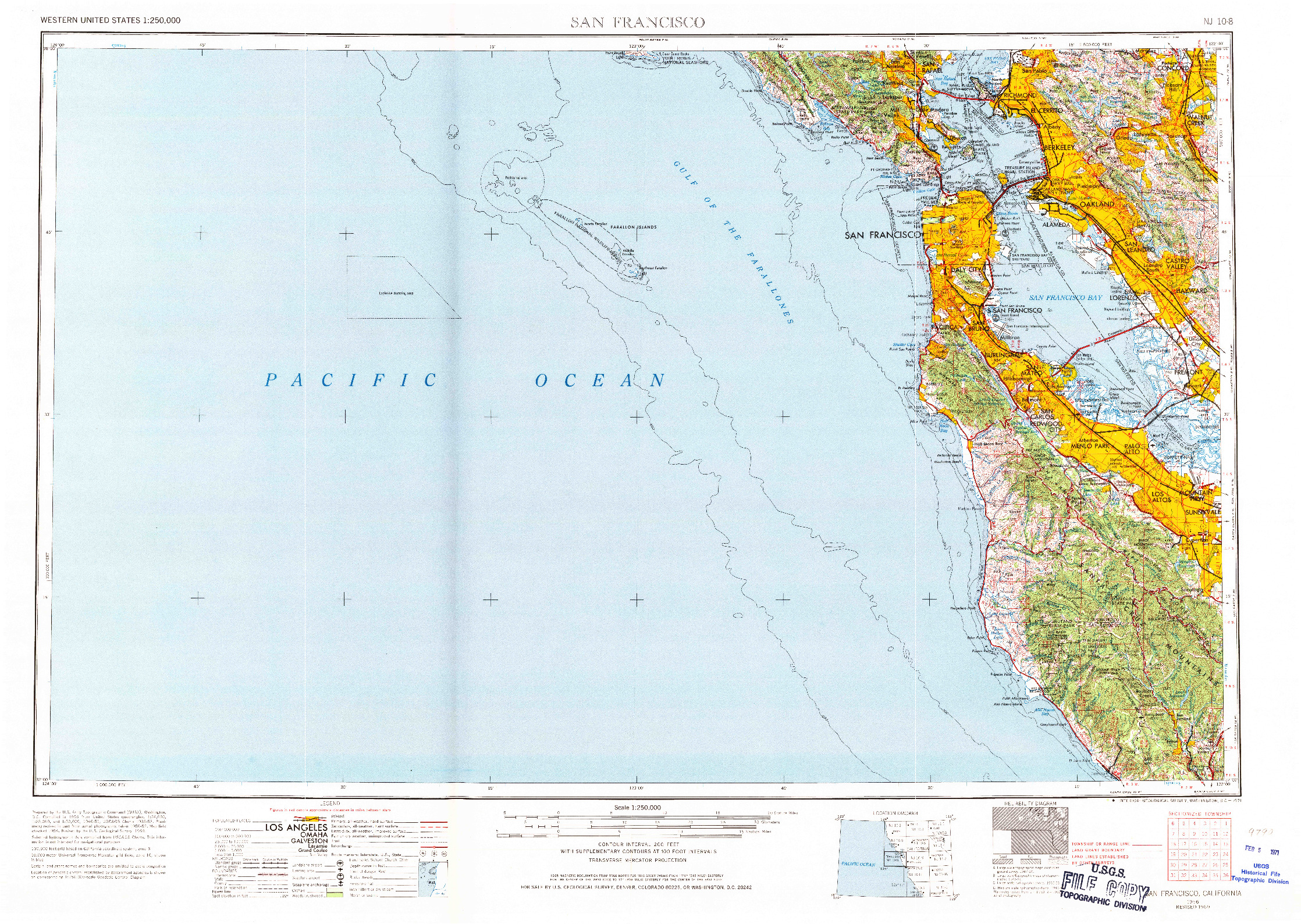 USGS 1:250000-SCALE QUADRANGLE FOR SAN FRANCISCO, CA 1956