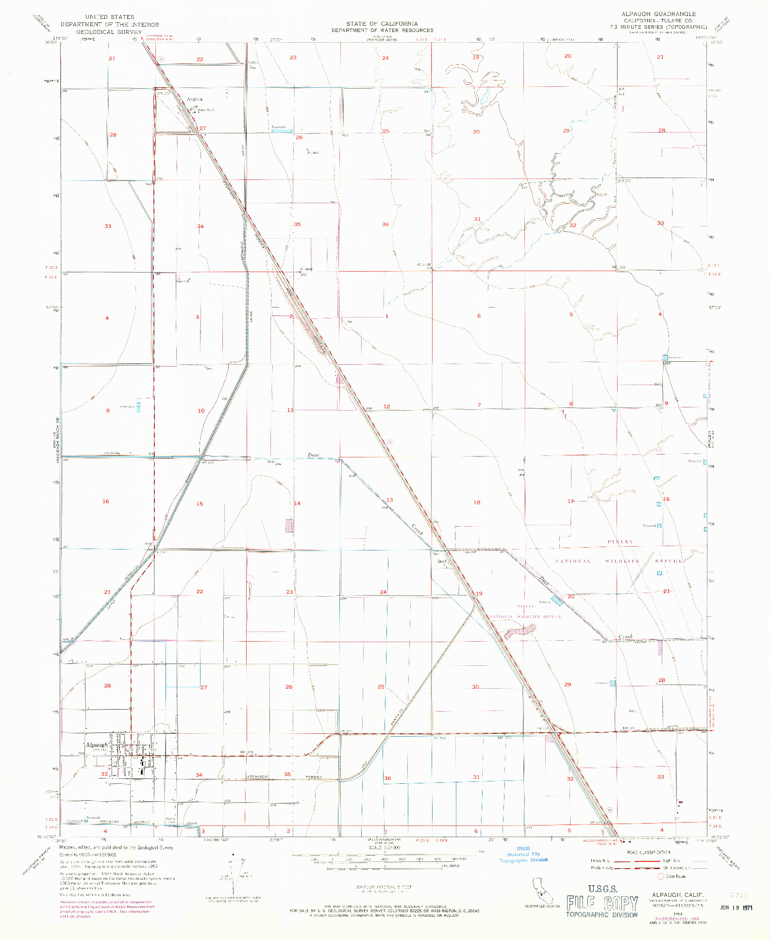 USGS 1:24000-SCALE QUADRANGLE FOR ALPAUGH, CA 1953