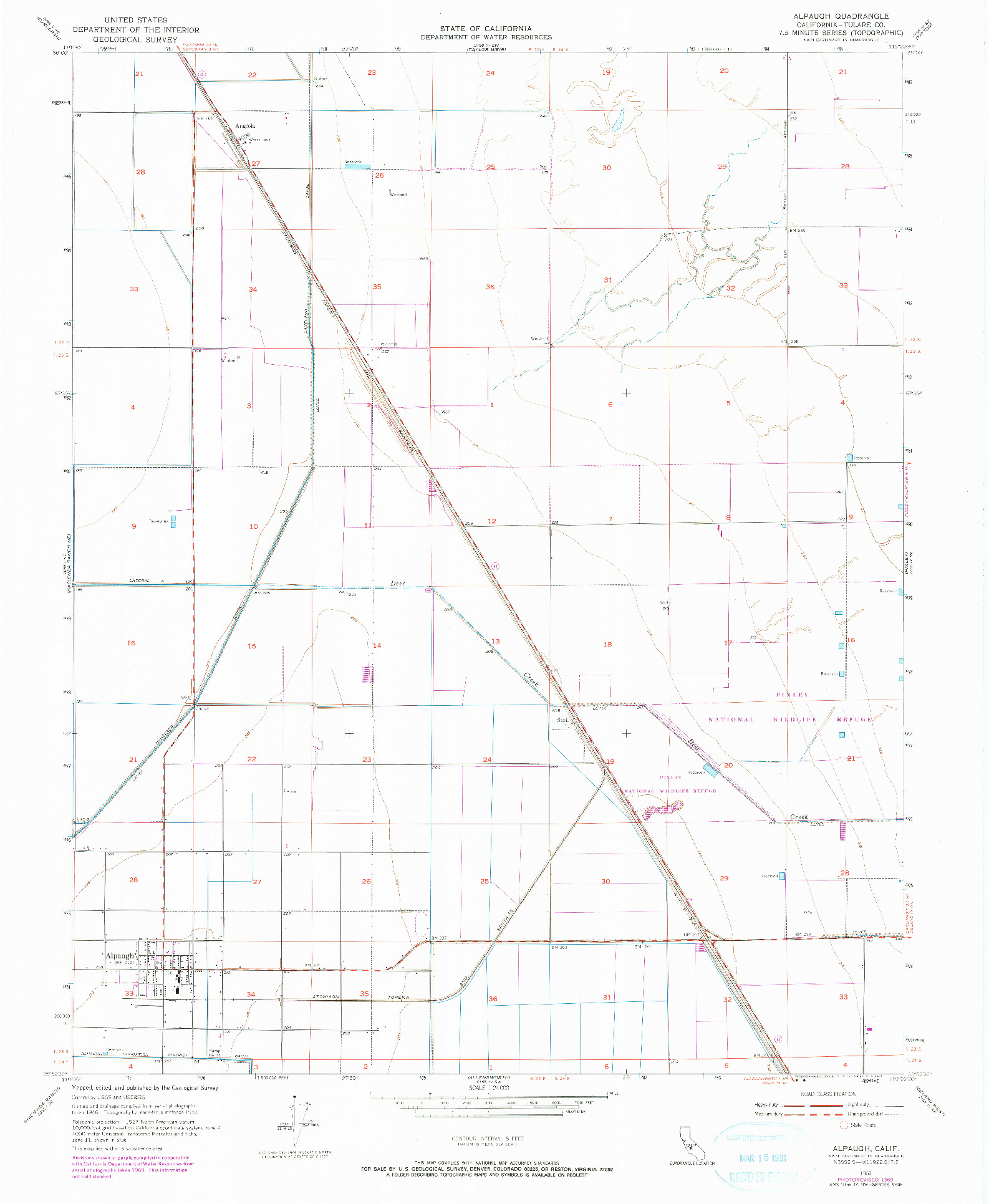 USGS 1:24000-SCALE QUADRANGLE FOR ALPAUGH, CA 1953