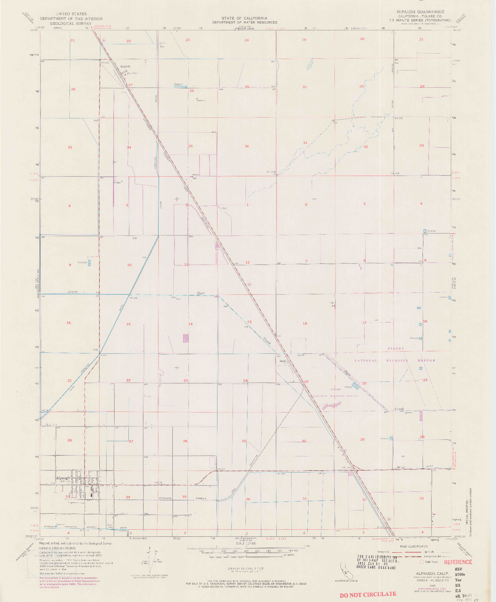 USGS 1:24000-SCALE QUADRANGLE FOR ALPAUGH, CA 1953