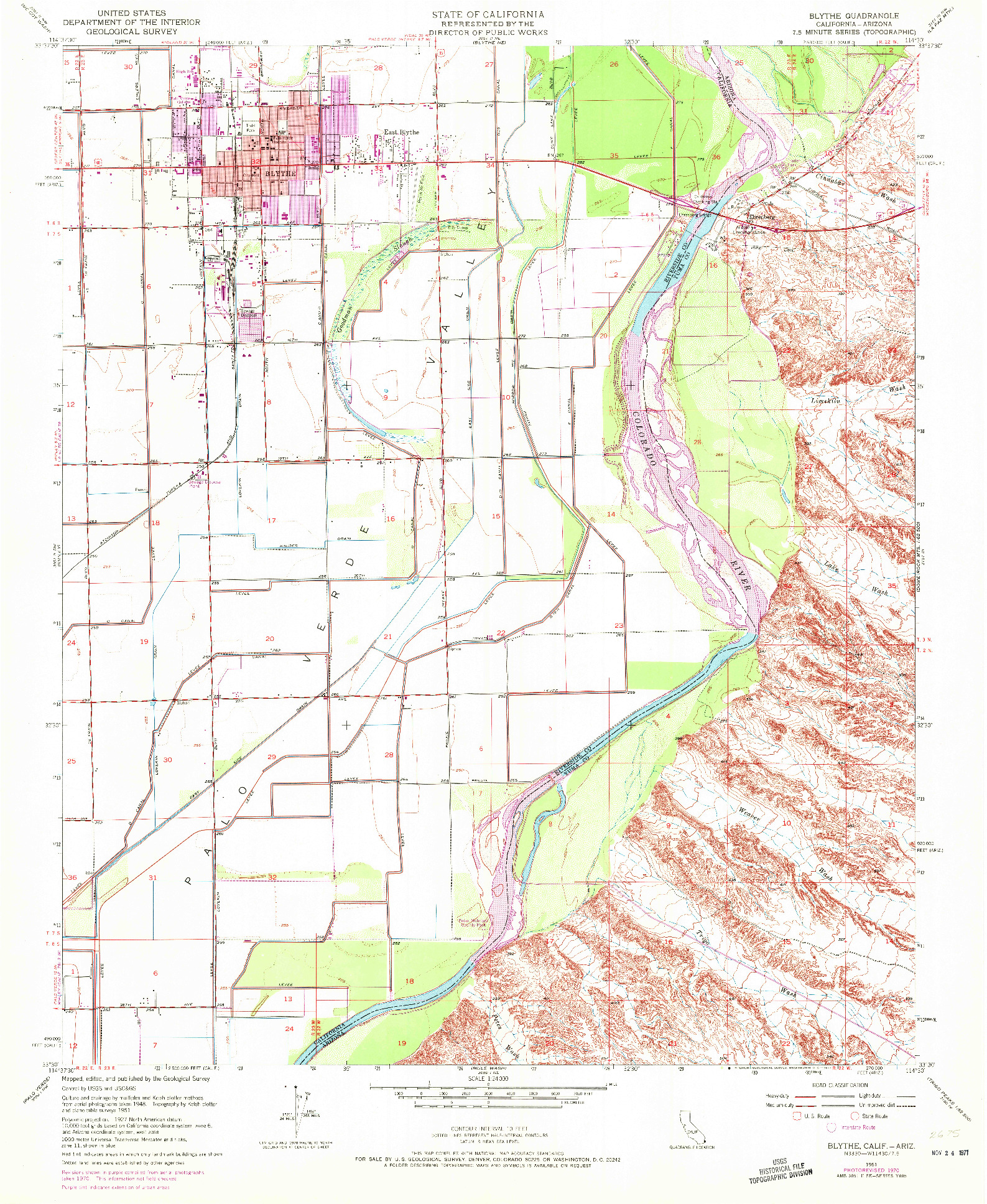 USGS 1:24000-SCALE QUADRANGLE FOR BLYTHE, CA 1951