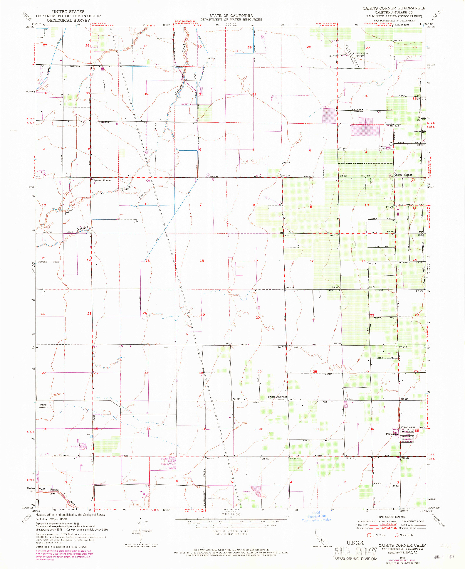 USGS 1:24000-SCALE QUADRANGLE FOR CAIRNS CORNER, CA 1950