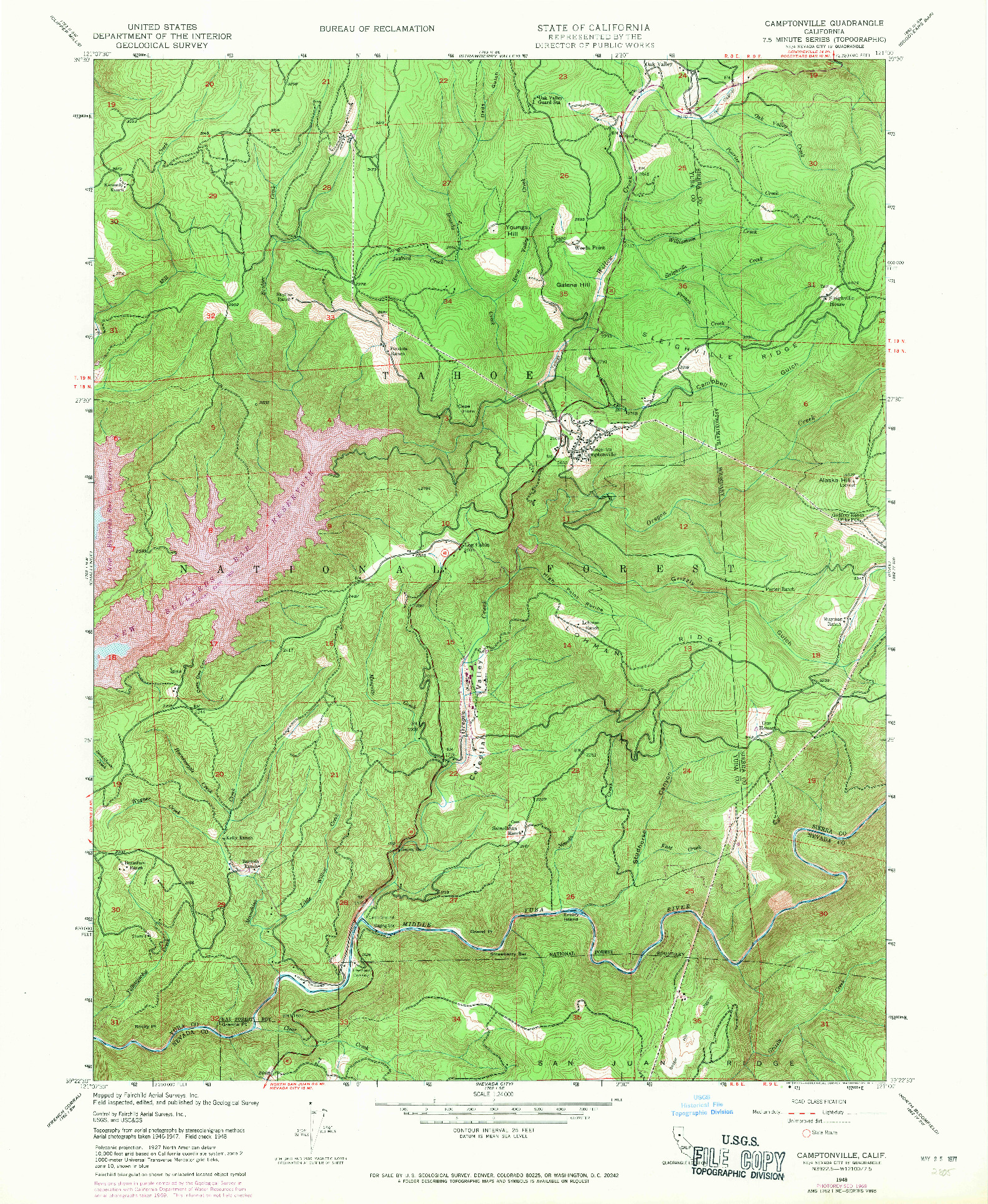 USGS 1:24000-SCALE QUADRANGLE FOR CAMPTONVILLE, CA 1948