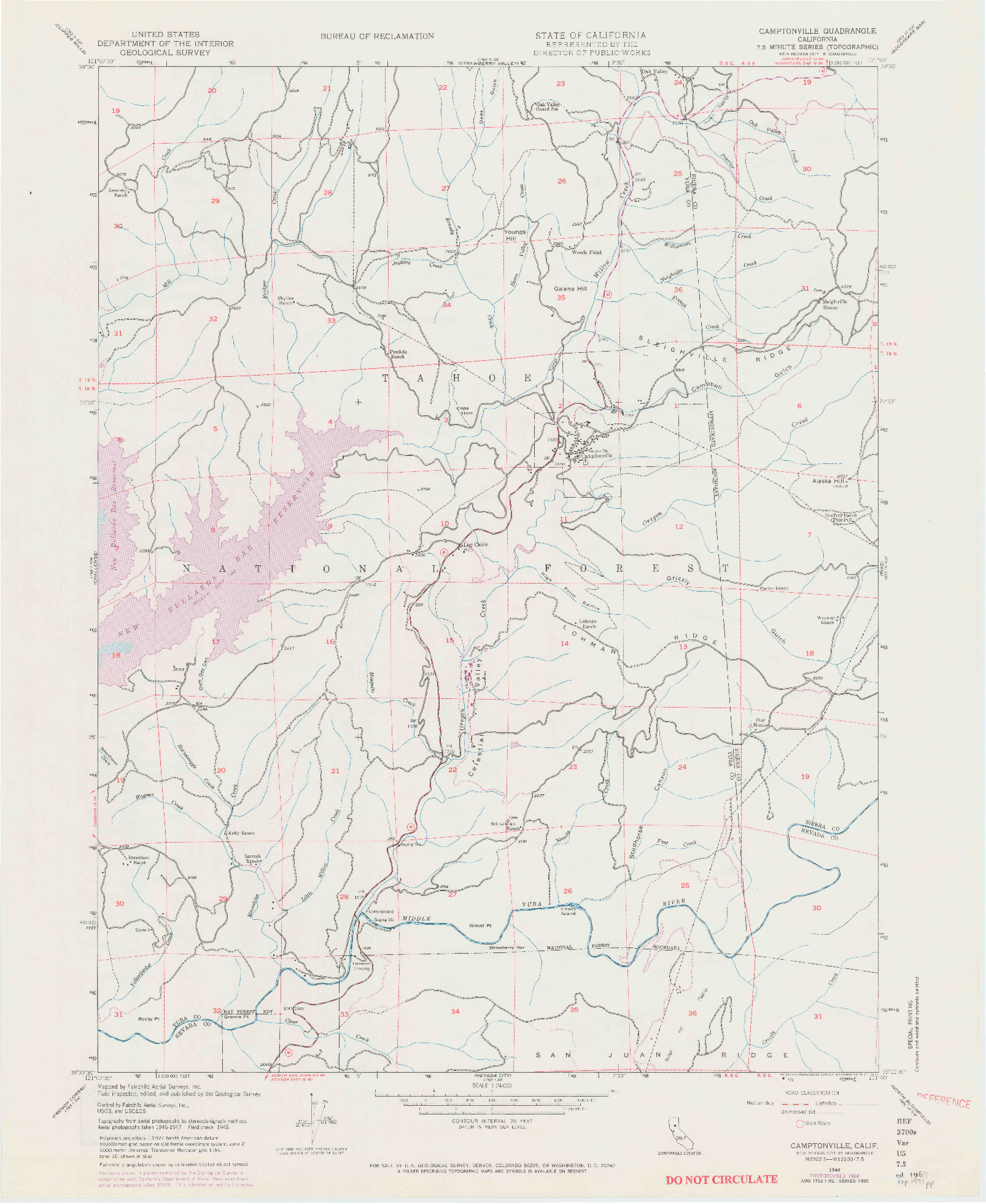 USGS 1:24000-SCALE QUADRANGLE FOR CAMPTONVILLE, CA 1948